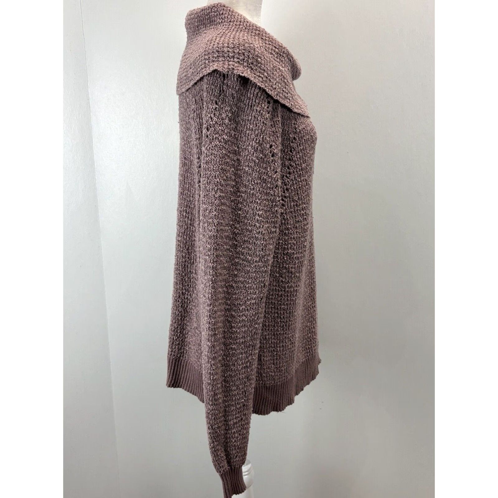 Free People Women's Free People Oversized Sweater Pink Mauve Knit Cowl Neck Pullover Small Size S / US 4 / IT 40 - 4 Thumbnail