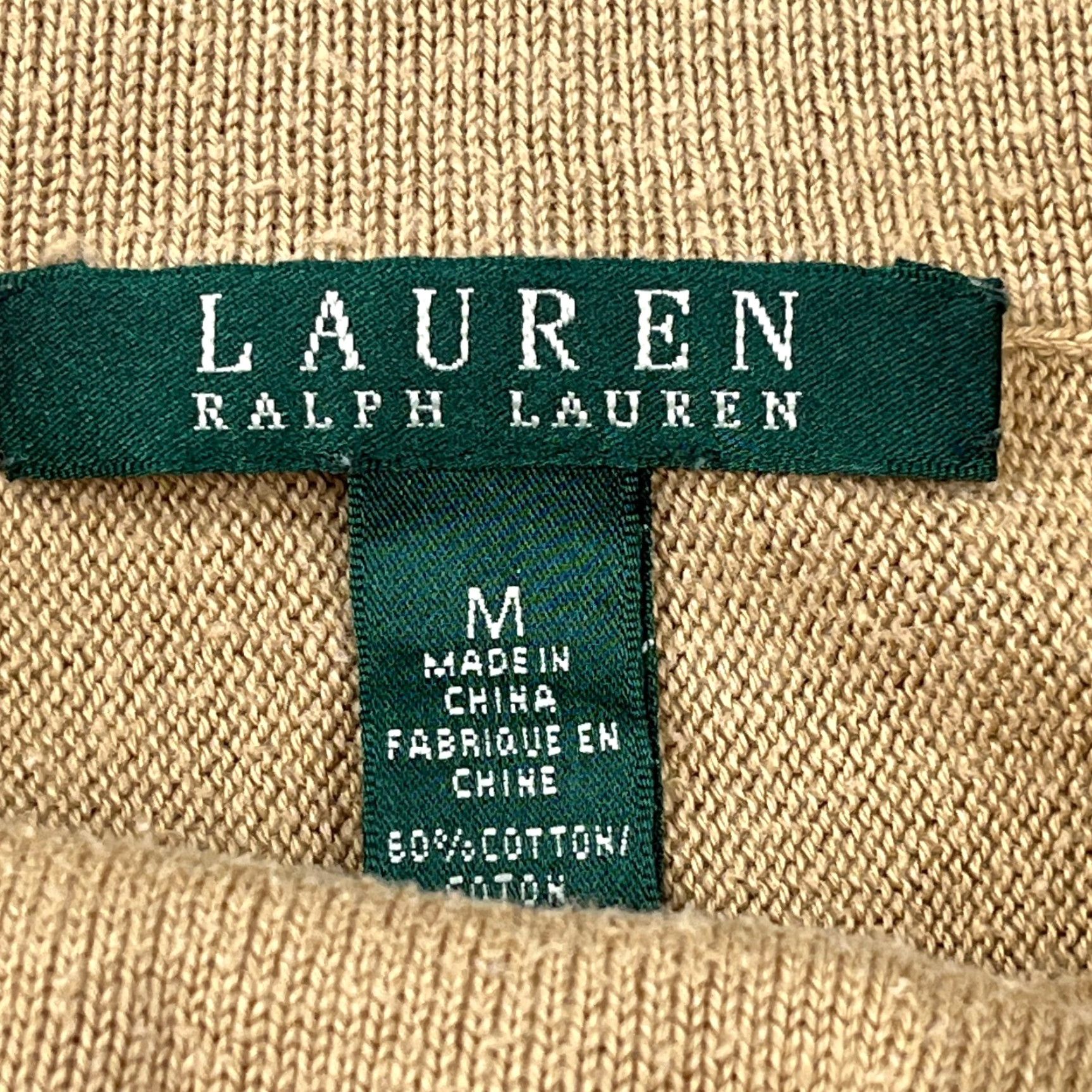 Ralph Lauren Lauren Ralph Lauren Sweater Women Medium Brown Shawl Neck Cable-Knit Lightweight LRL Tan All Seasons 3-4-5-Digit Logo Mens Womens Girls Boys Size M / US 6-8 / IT 42-44 - 3 Thumbnail