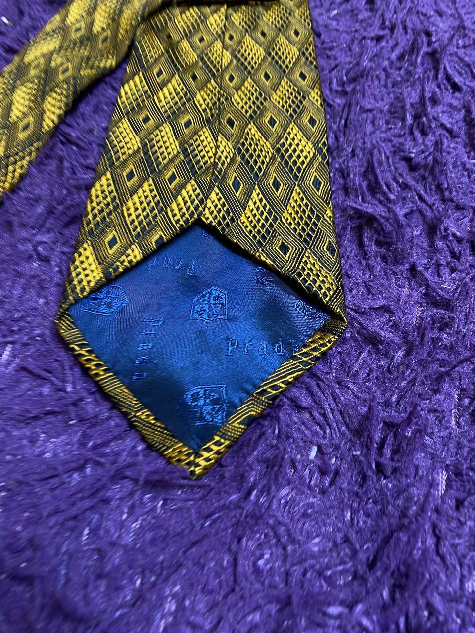 Prada Vintage Prada Cravatte Geometric Pattern Silk Size ONE SIZE - 5 Thumbnail