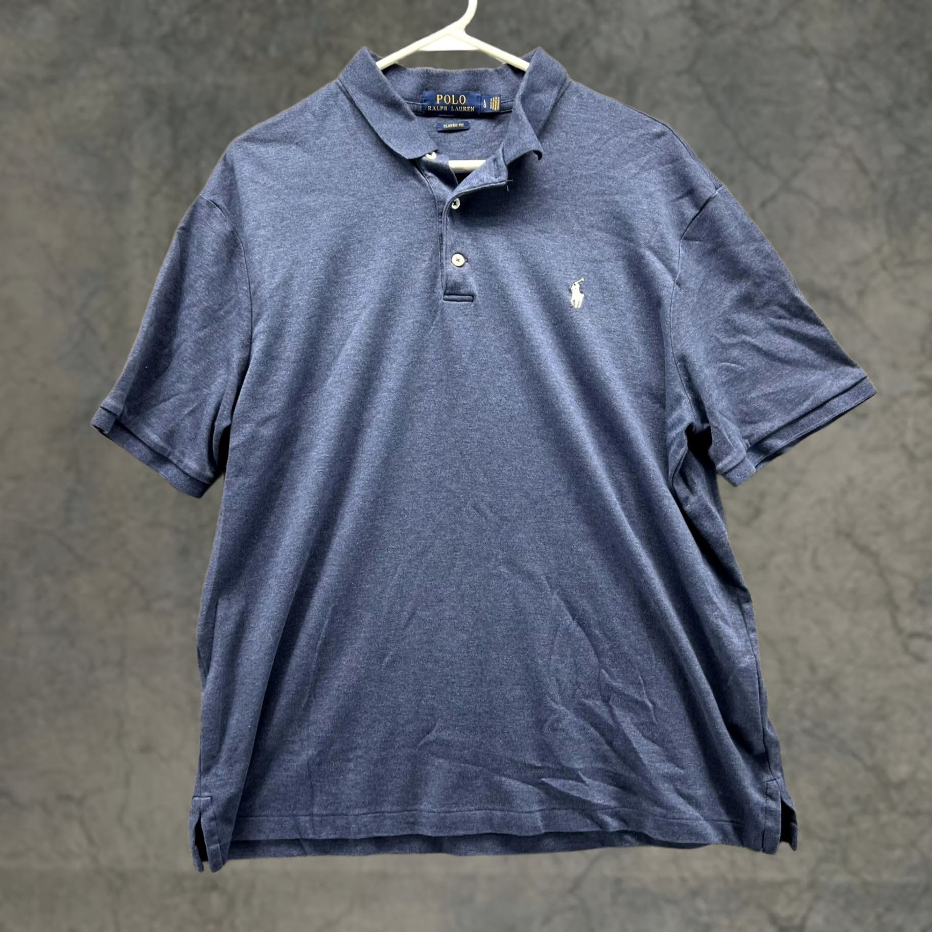 Polo Ralph Lauren Ralph Lauren Polo Shirt Men Large Heather Blue Classic fit Preppy Casual Pony Shirt Size US L / EU 52-54 / 3 - 1 Thumbnail