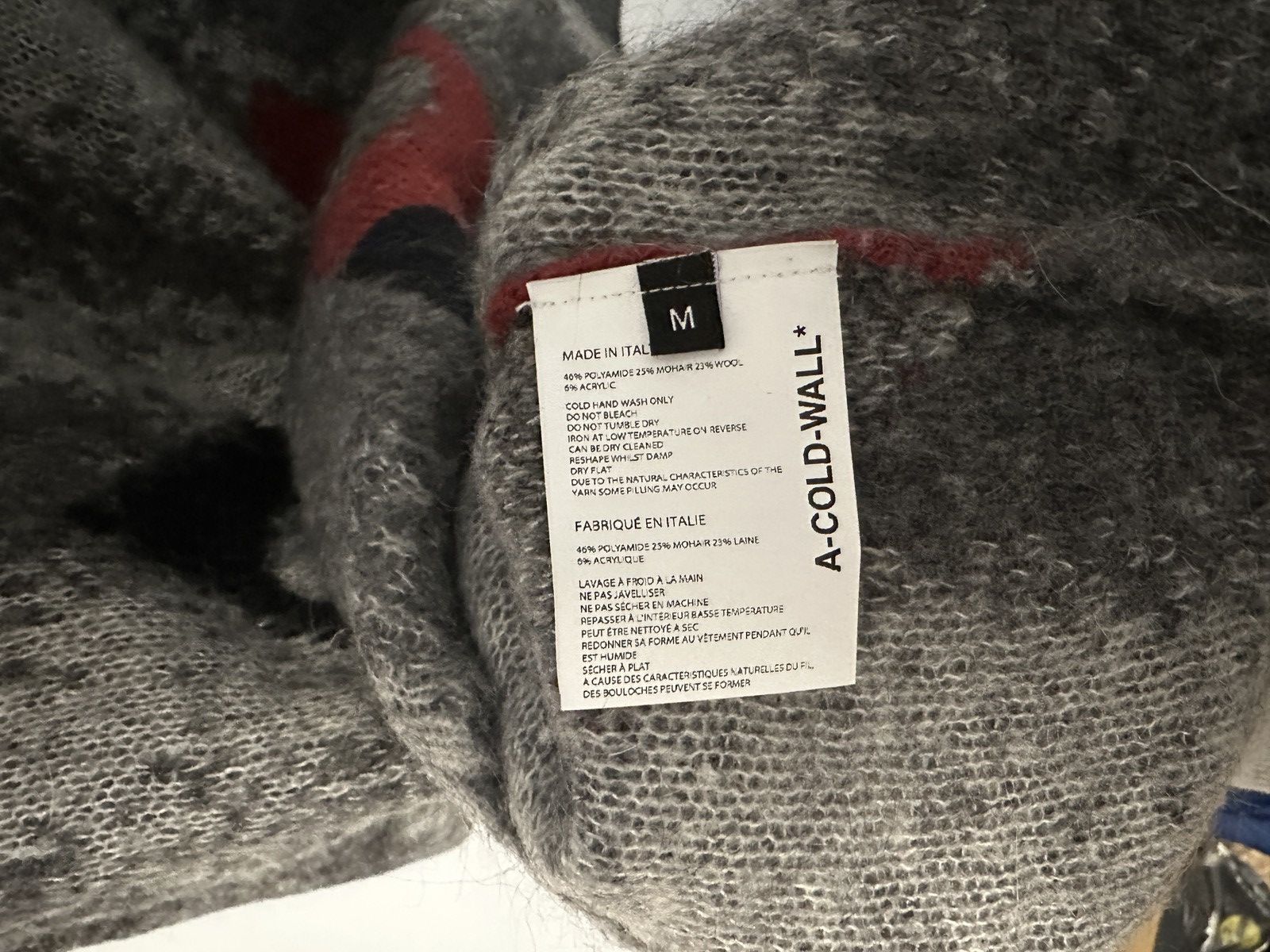 A-COLD-WALL* A-Cold-Wall* Brushed Mohair Jacquard Knitwear in Iron Grey Size US M / EU 48-50 / 2 - 5 Thumbnail