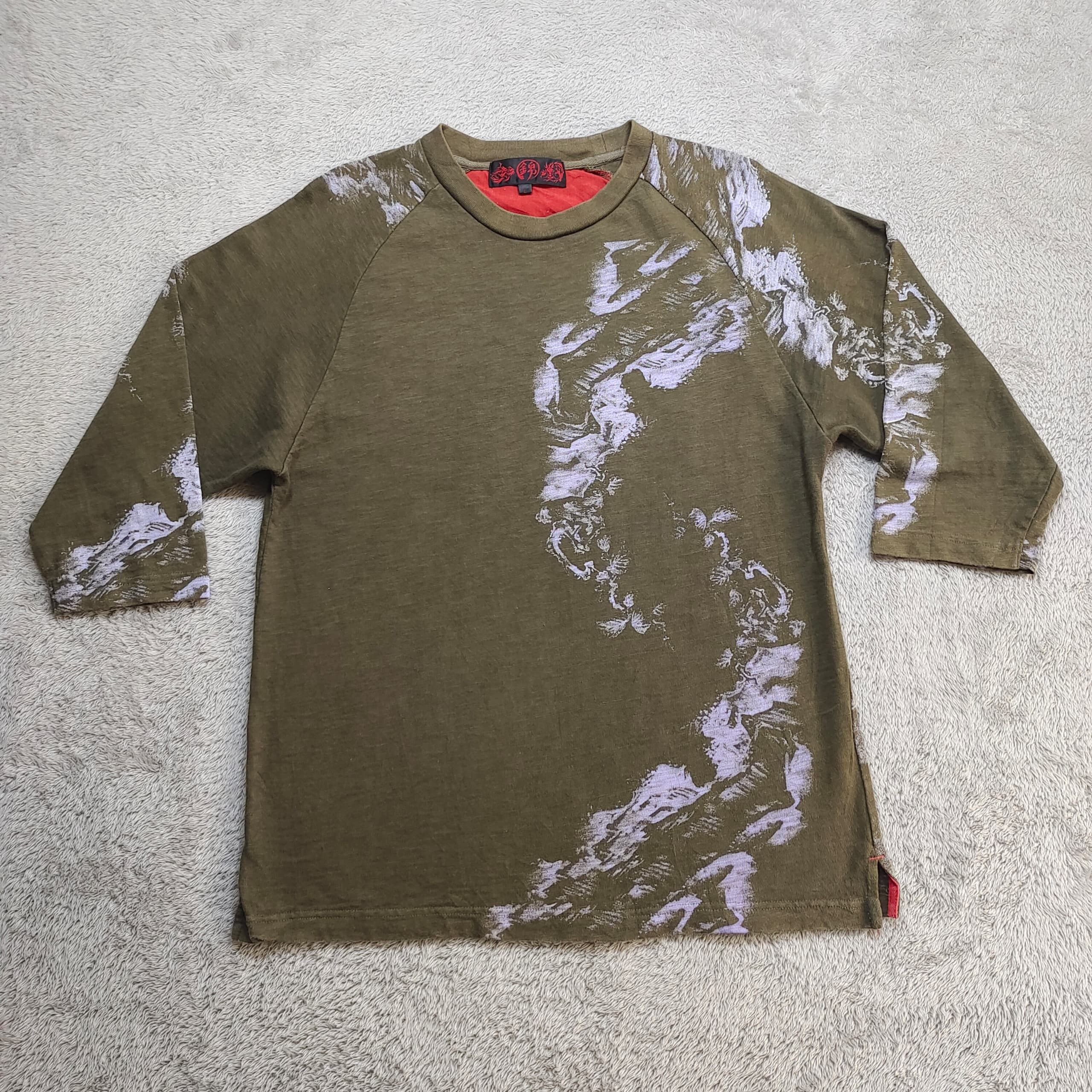 Japanese Brand Vintage Sukajan Y2K Japanese Samurai Warrior 3/4 Sleeve Tee Size US L / EU 52-54 / 3 - 1 Thumbnail