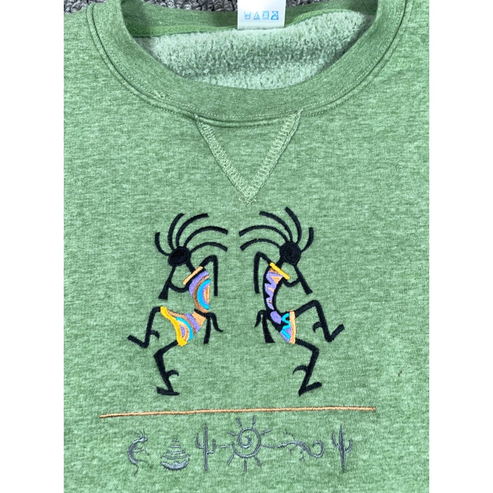 Vintage Vintage Retro Music Embroidered Sweatshirt Adult XL Marled Green Crewneck Size US XL / EU 56 / 4 - 4 Thumbnail