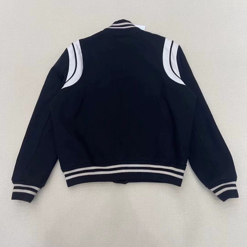 Saint Laurent Paris Saint Laurent Black White Varsity Jacket- Size US M / EU 48-50 / 2 - 2 Thumbnail