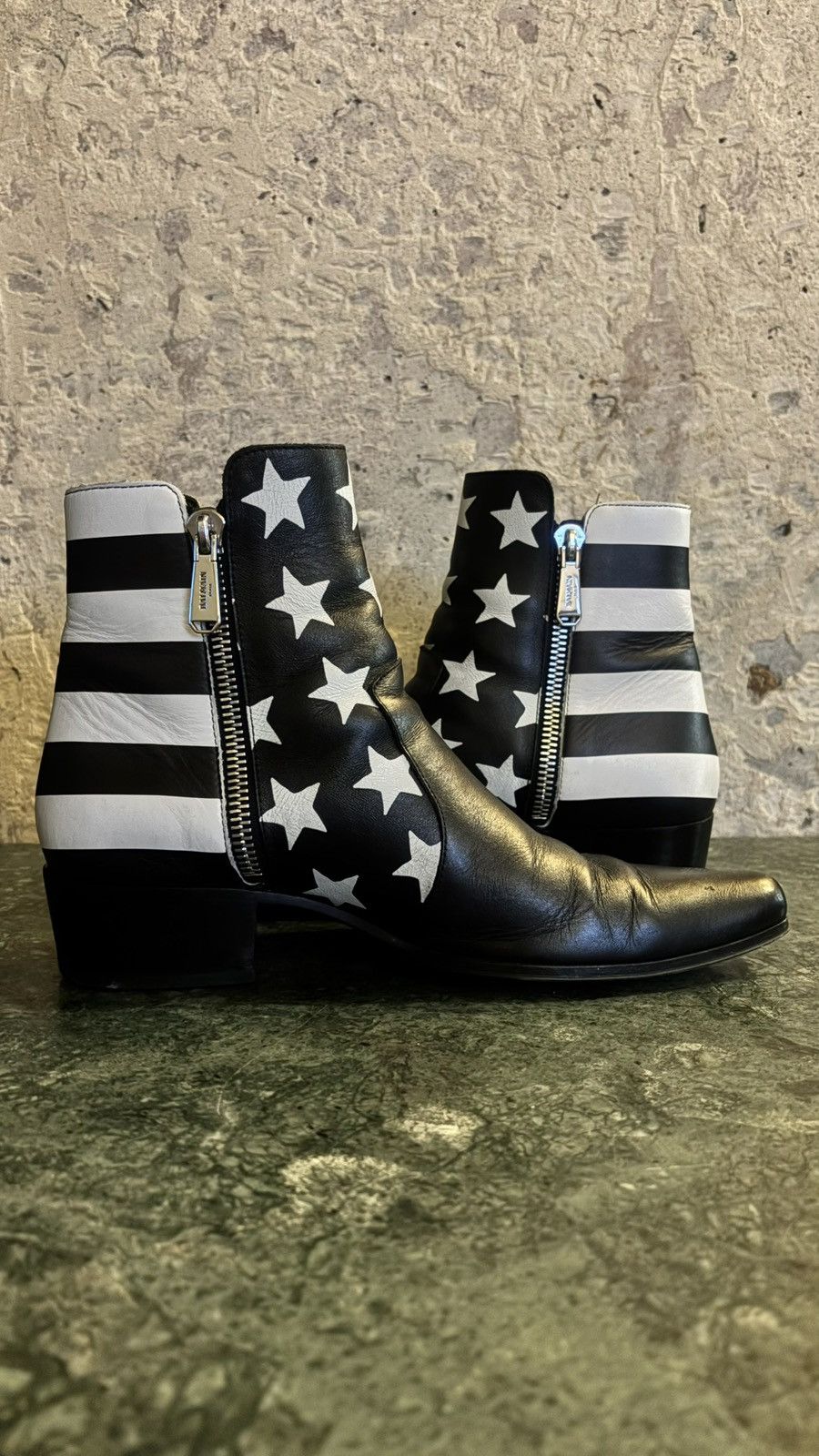 Balmain balmain ss'18 calfskin stars & stripes zip boots Size US 8 / EU 41 - 4 Thumbnail
