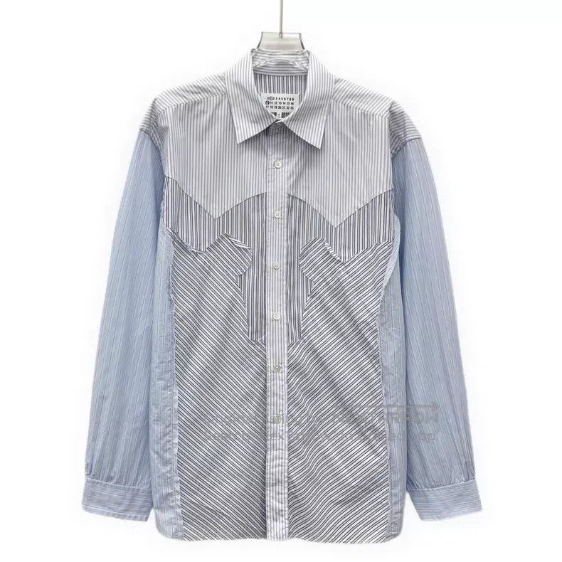 Maison Margiela Maison Margiela Size 39 Light blue striped cotton lapel sin Size XS / US 0-2 / IT 36-38 - 1 Thumbnail