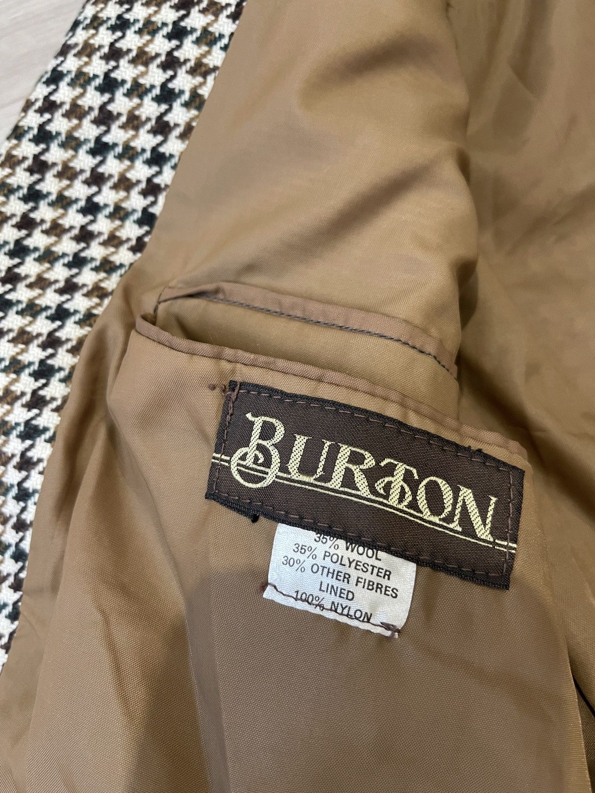 Burton Vintage rare burton Houndstooth blazer wool jacket 40R Size 40R - 7 Thumbnail