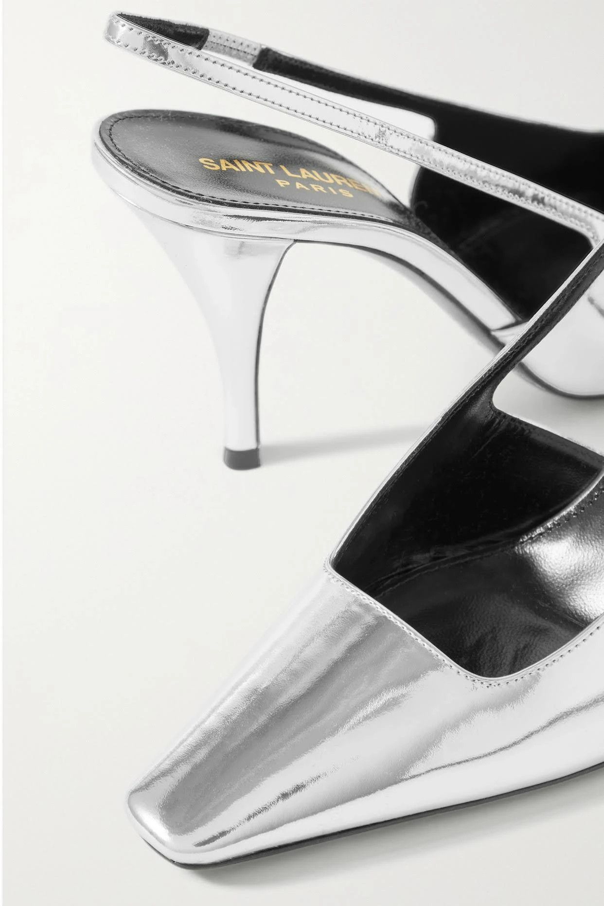 Saint Laurent Paris o1b1hav110924 Blade Slingback Pumps Mirrored in Silver Size US 9.5 / IT 39.5 - 6 Thumbnail
