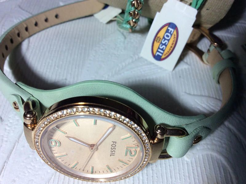 Fossil Fossil Women's Georgia green Watch with two leather braclete Size ONE SIZE - 3 Thumbnail