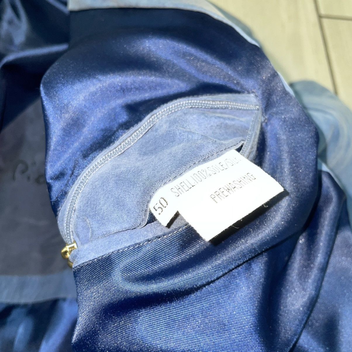 Pierre Cardin Pierre Cardin Denim Blue Silk Bomber Size US L / EU 52-54 / 3 - 4 Thumbnail