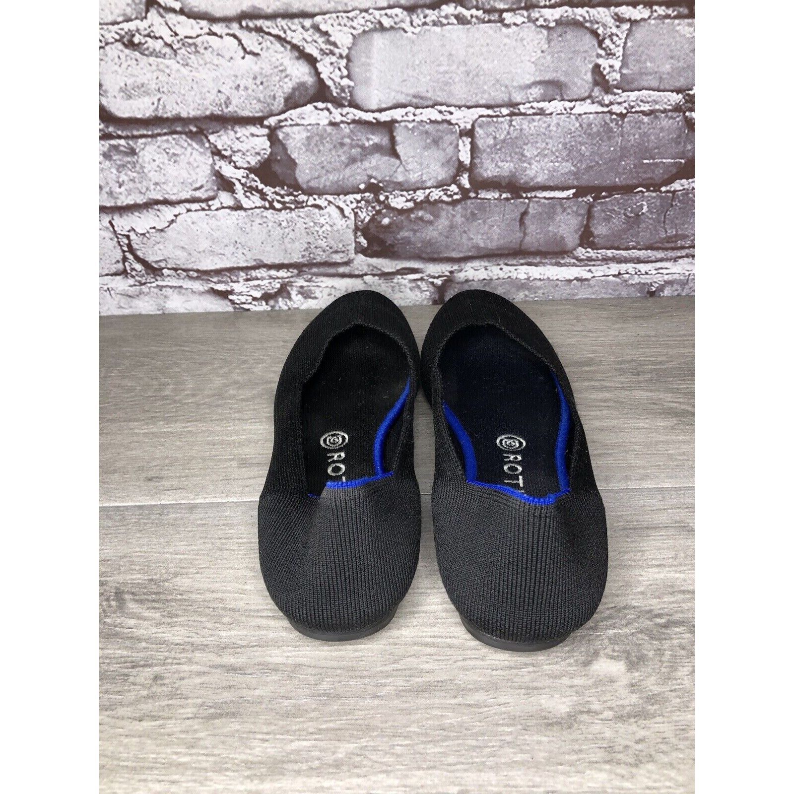 Other Rothys The Flat Black Knit Fabric Round Toe Ballet Flats Wom Size US 8.5 / IT 38.5 - 4 Thumbnail