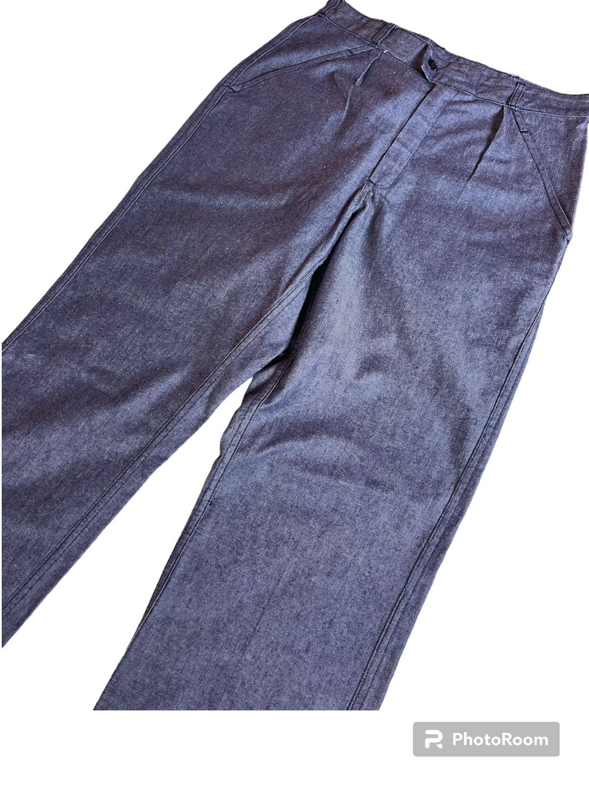Indigo ⭐️ Vintage Pantalon Bleu Chine France Navy Pant Size US 32 / EU 48 - 7 Thumbnail