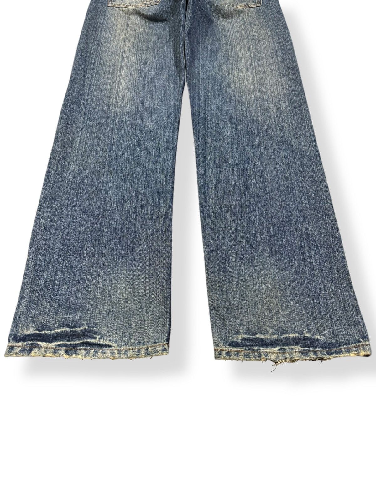 Kapital Vintage Nylaus Mud Wash Clawmark Distressed Zig Zag Jeans Size US 33 - 13 Thumbnail