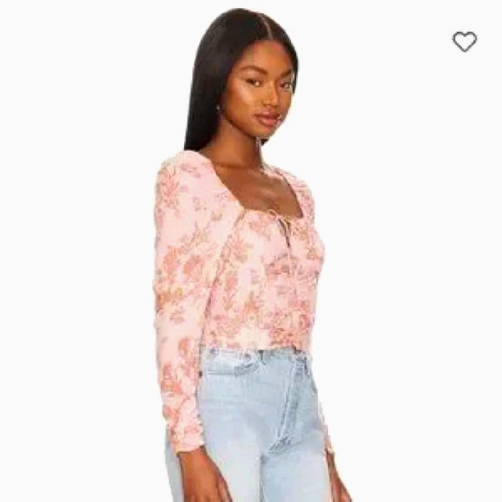 Free People Free People Hilary Floral Printed Low Square Back Top Pink L Size L / US 10 / IT 46 - 6 Thumbnail