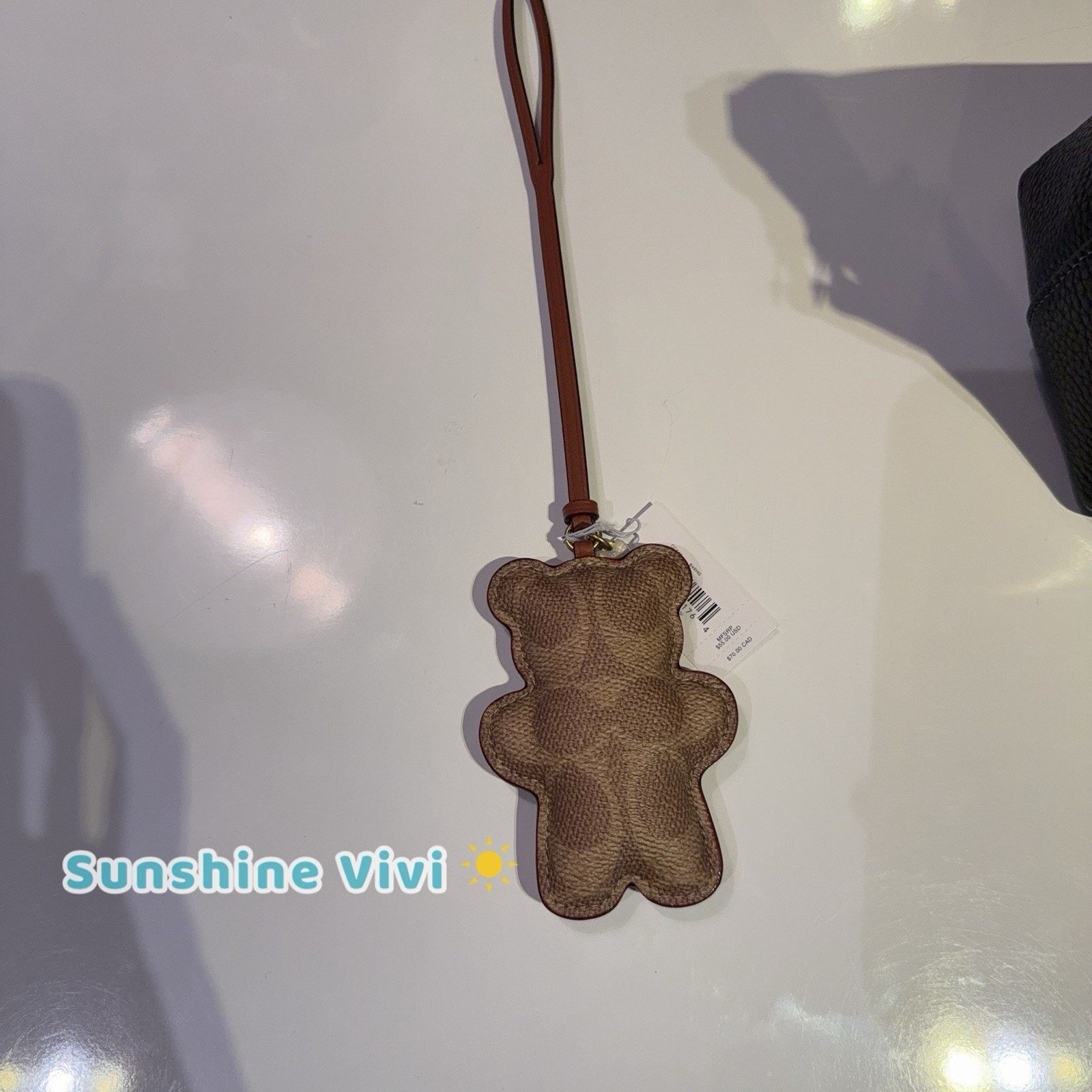 Coach NWT Coach Bear Puffy Bag Charm Brass/Tan Caramel CCX44 Size ONE SIZE - 1 Thumbnail