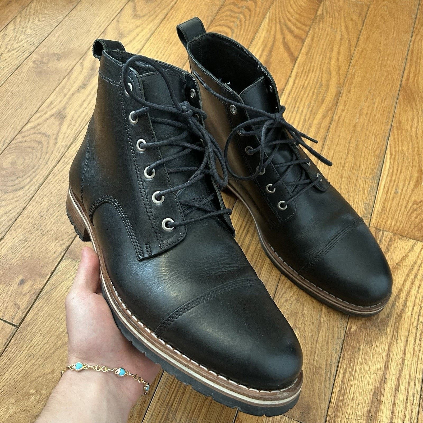 HELM The Hollis Black Leather Cap Toe Work Hybrid Boots Size 12 Size US 12 / EU 45 - 1 Thumbnail
