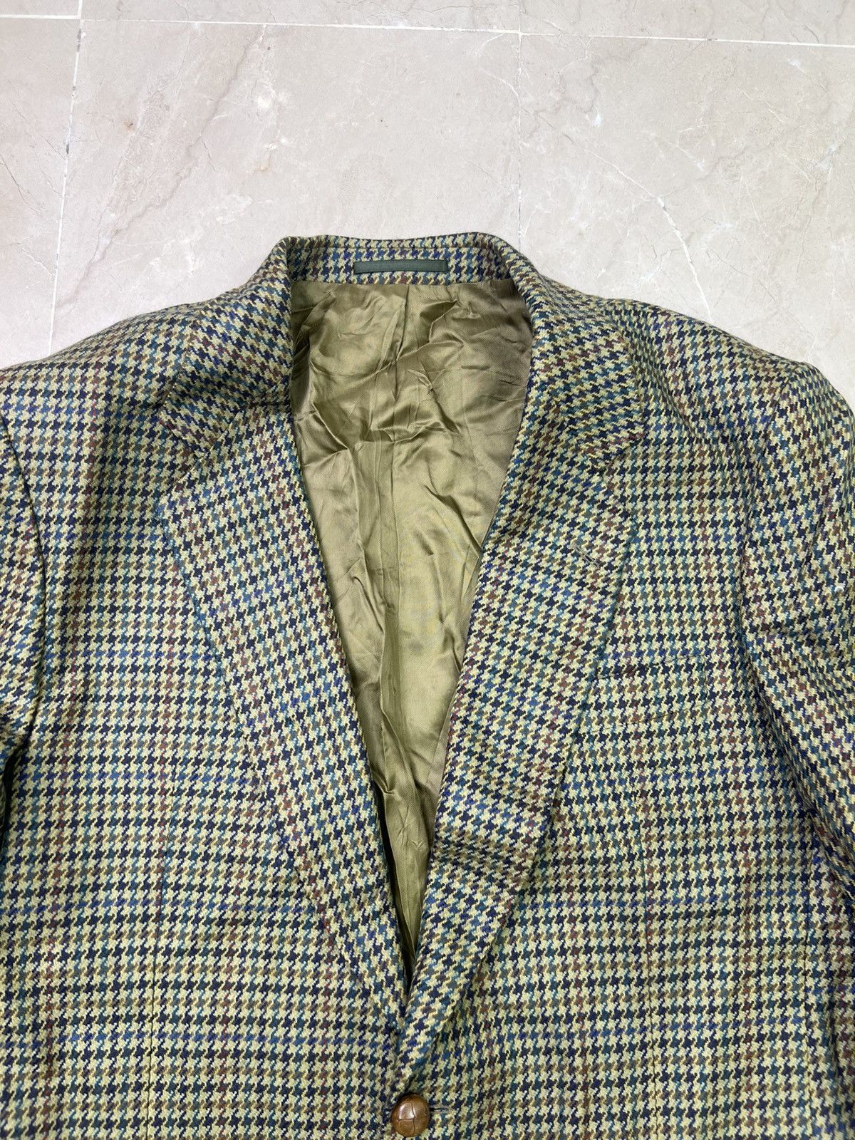 Nobless Couture Vintage 1980s Noblesse Funren Wool Cashmere Houndstooth Blaz Size 44R - 2 Thumbnail