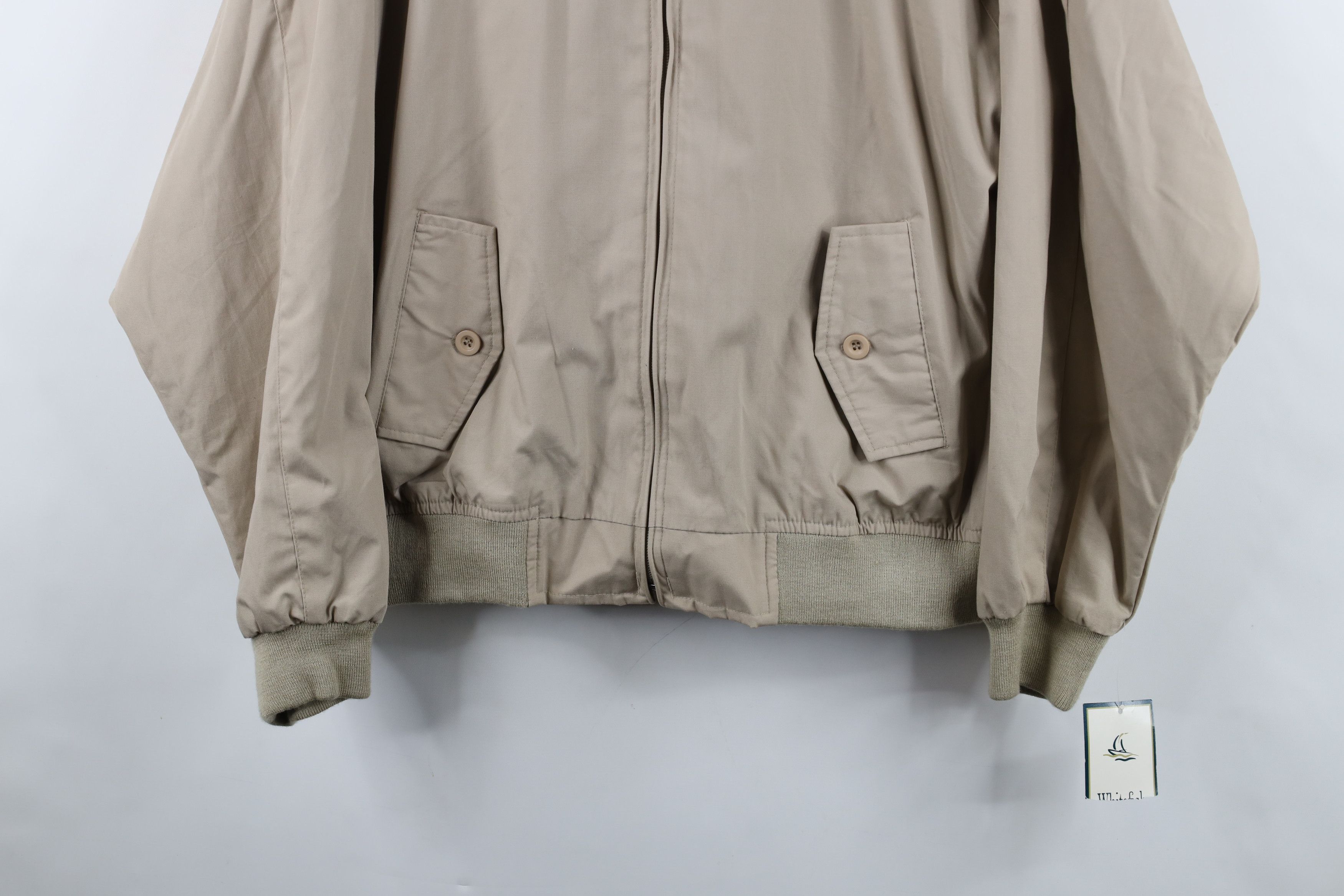 Vintage Deadstock Vintage 90s Streetwear Racer Bomber Jacket Beige Size US L / EU 52-54 / 3 - 3 Thumbnail