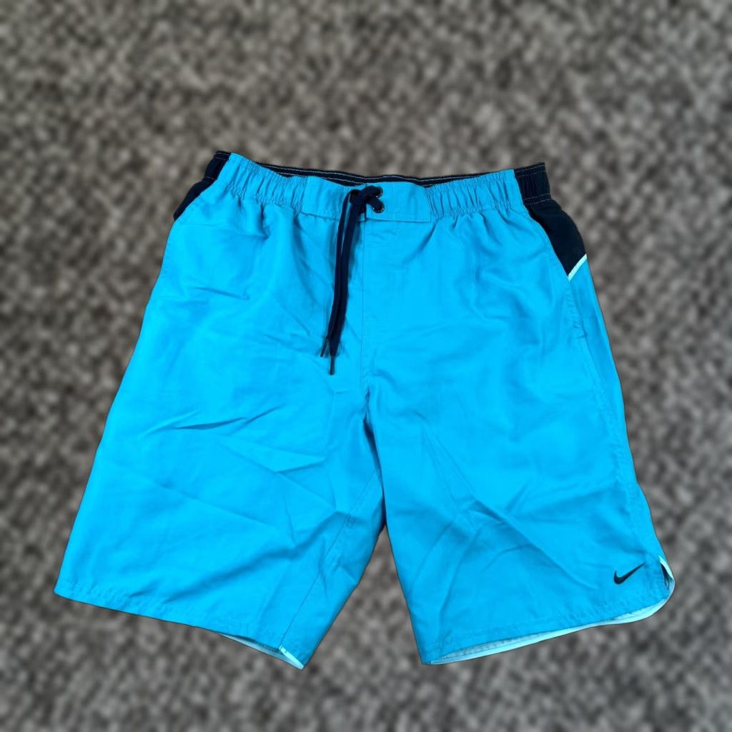 Nike Nike Mens M Volley Surfing Swim Trunks Board Shorts Blue Lined 100% Polyester Polyester NESS9509 Swim Trunks Lined Board Shorts Nike M Blue Trunks Size US 31 - 1 Thumbnail