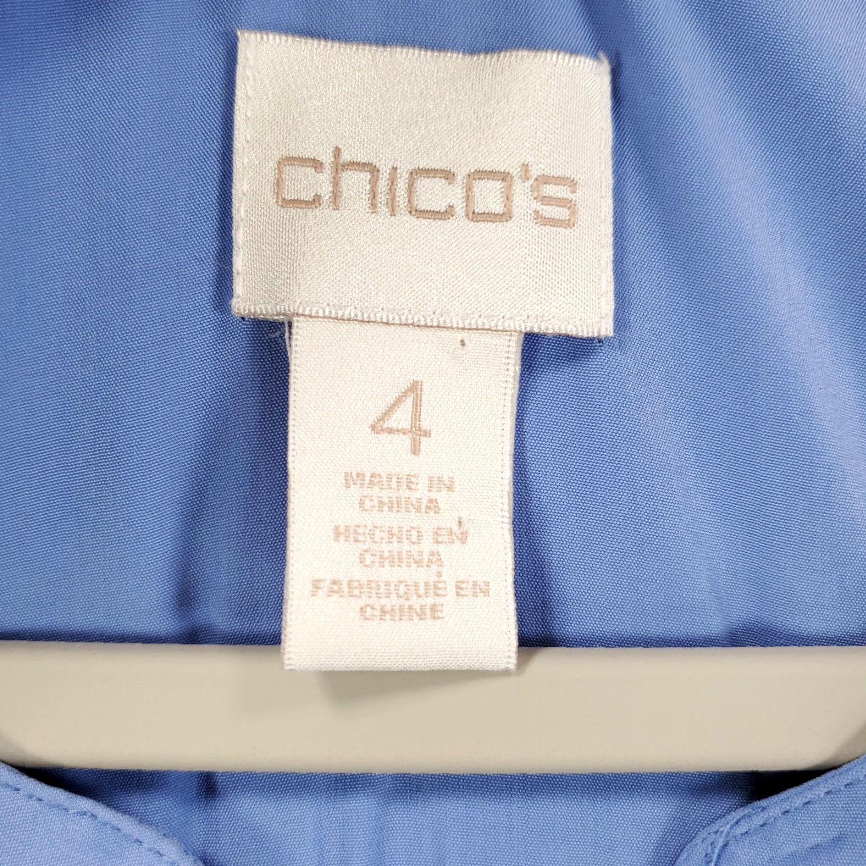 Vintage Chicos Womens Top Sleeveless V-Neck Periwinkle Blue 2XL Lightweight Polyester Blouse Shirt Tank Casual Business Travel Size XXL / US 16-18 / IT 52-54 - 5 Thumbnail