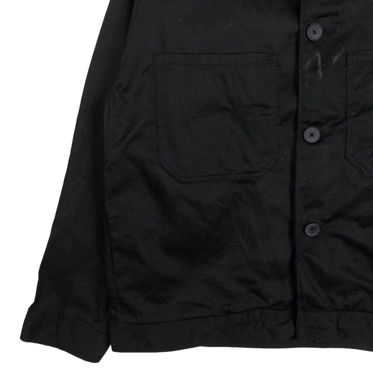 Japanese Brand 🔥Rich Black Vintage Chore Jacket Gu Japan Issey Miyake Size US L / EU 52-54 / 3 - 4 Thumbnail