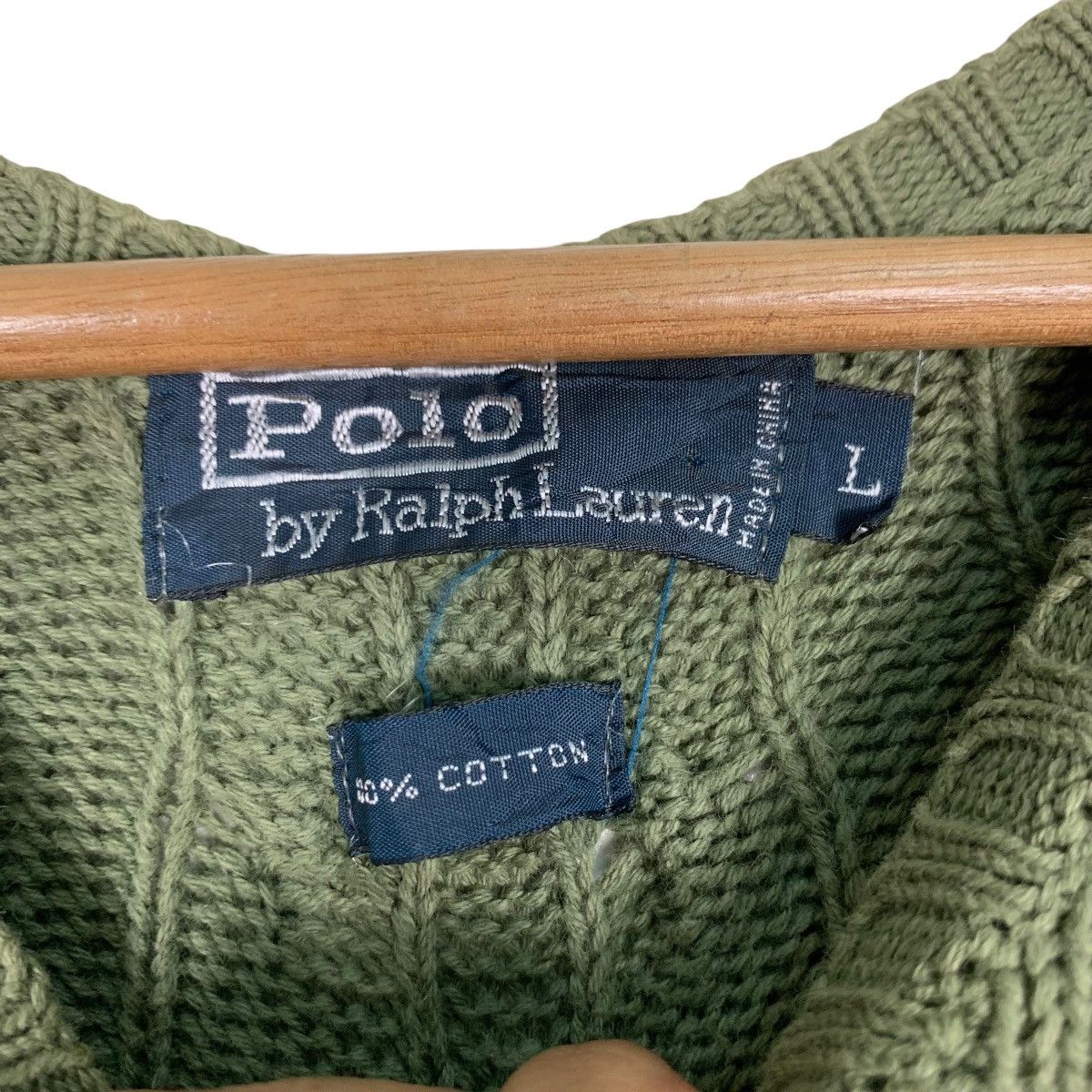 Polo Ralph Lauren POLO RALPH LAUREN Cable Knit Green Sweater #1193-C54 Size US L / EU 52-54 / 3 - 8 Thumbnail
