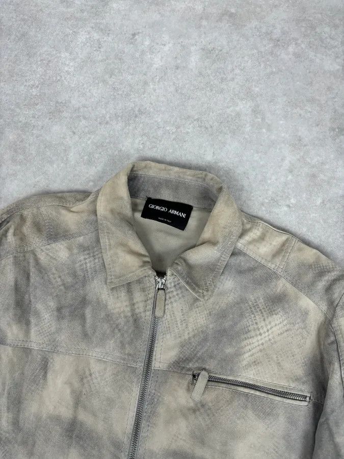Giorgio Armani SS2012 Giorgio Armani Beige Grey Eroded Suede Leather Brut Jacket Size US L / EU 52-54 / 3 - 4 Thumbnail