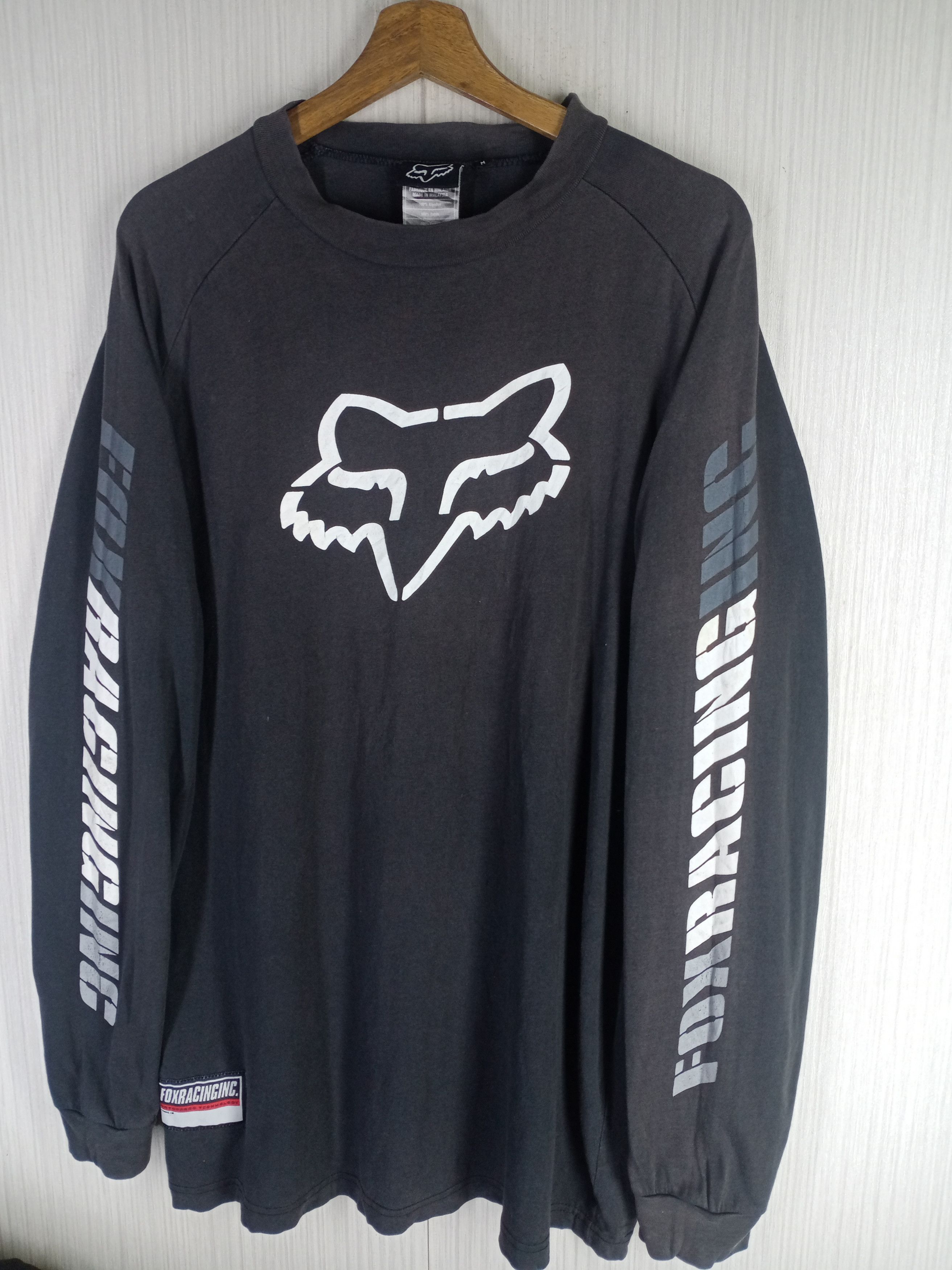 Fox Racing Rare Vintage 90s Fox Racing Big Logo Long Sleeve Tshirt Size US L / EU 52-54 / 3 - 2 Thumbnail