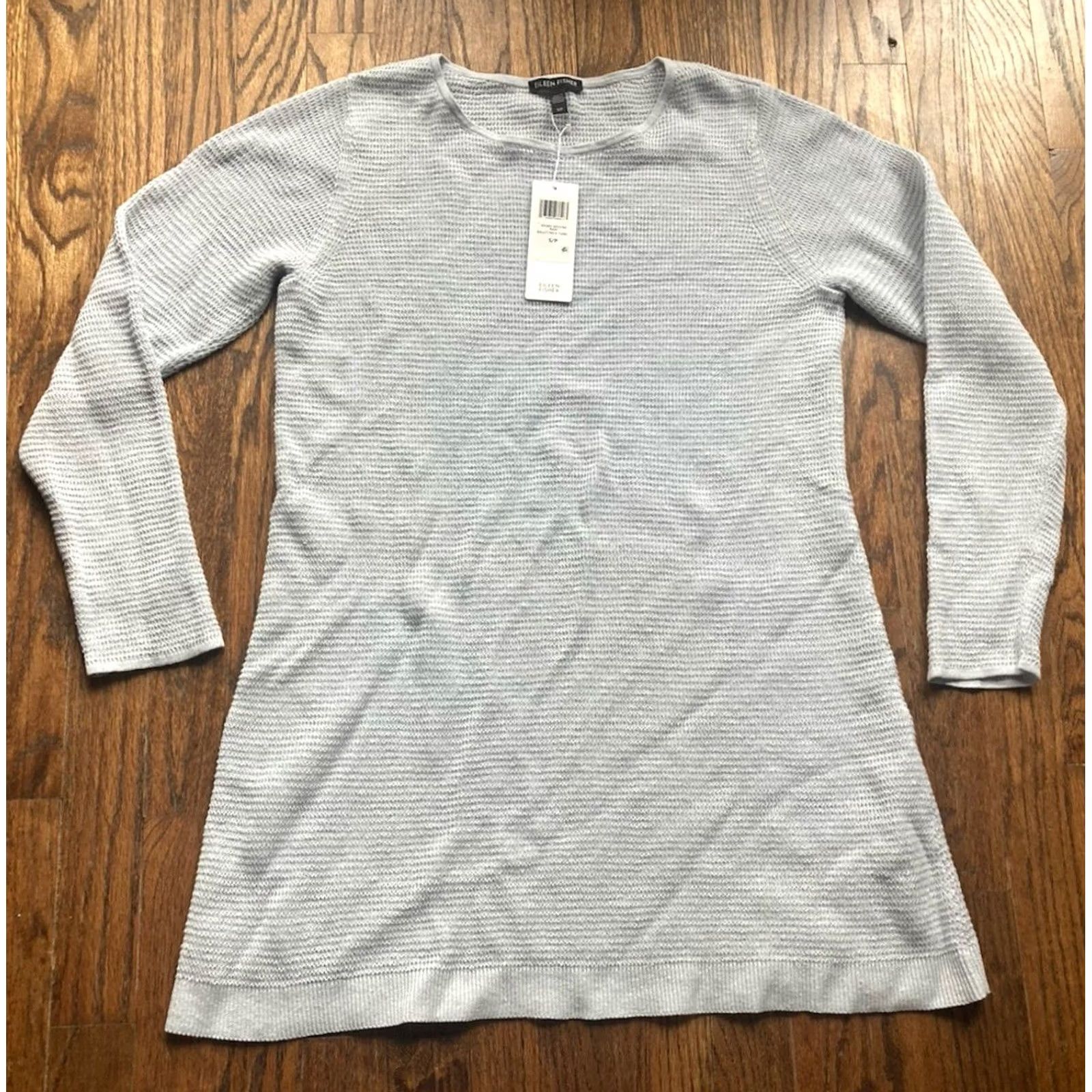 Eileen Fisher Eileen Fisher Tunic Shirt Womens Size S Linen Cotton Light Blue Knit Button Size S / US 4 / IT 40 - 2 Thumbnail