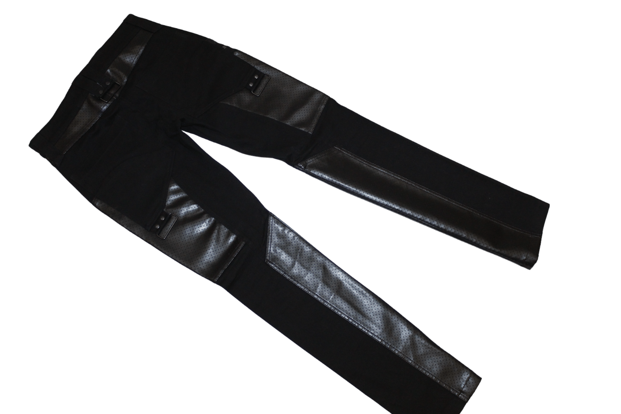 Lip Service 💥Lip Service USA Glam Biker Stretch Pants Faux Leather Trim Size US 30 / EU 46 - 7 Thumbnail