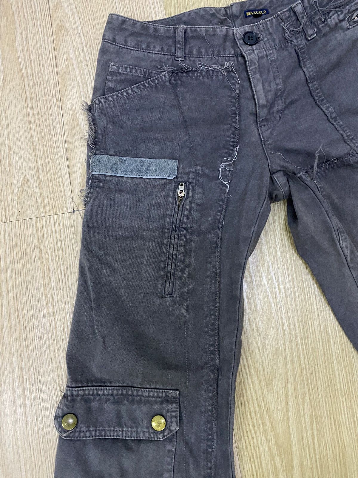 Japanese Brand × Vintage Vintage Masculo patches distress flare pant Size 27" / US 4 / IT 40 - 4 Thumbnail