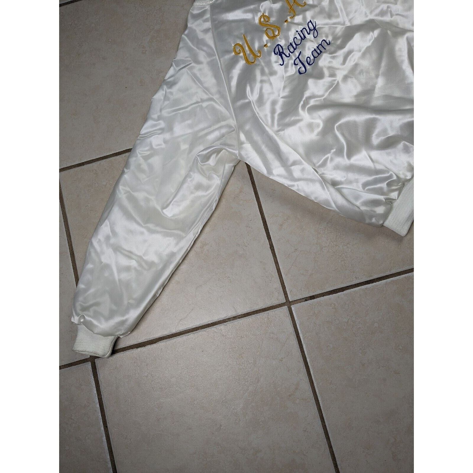 Other Vtg USA Racing Team Satin Bomber Snap Button Jacket Size US L / EU 52-54 / 3 - 11 Thumbnail