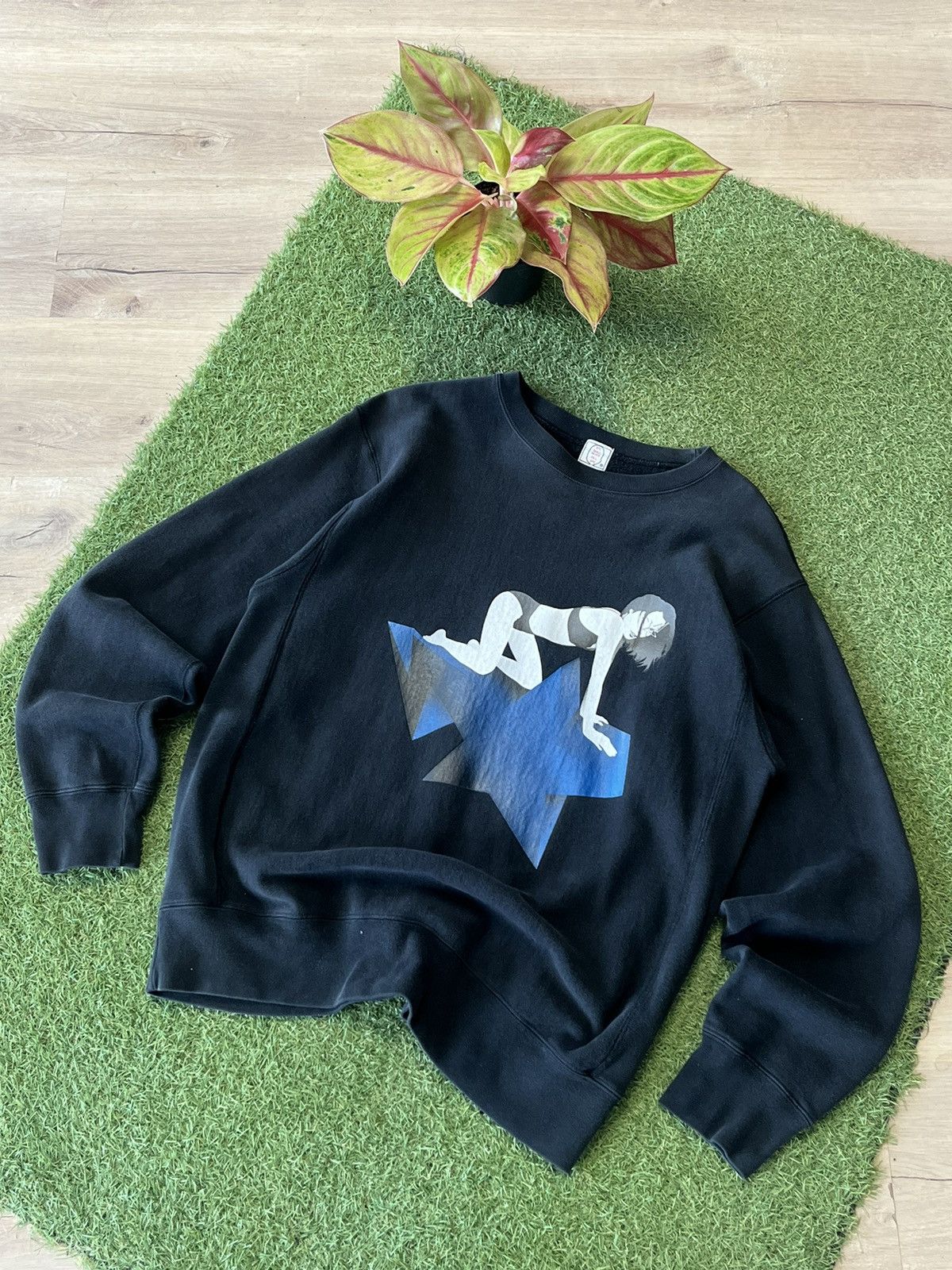 image of Bapesta Girl Crewneck in Black, Men's (Size Medium)