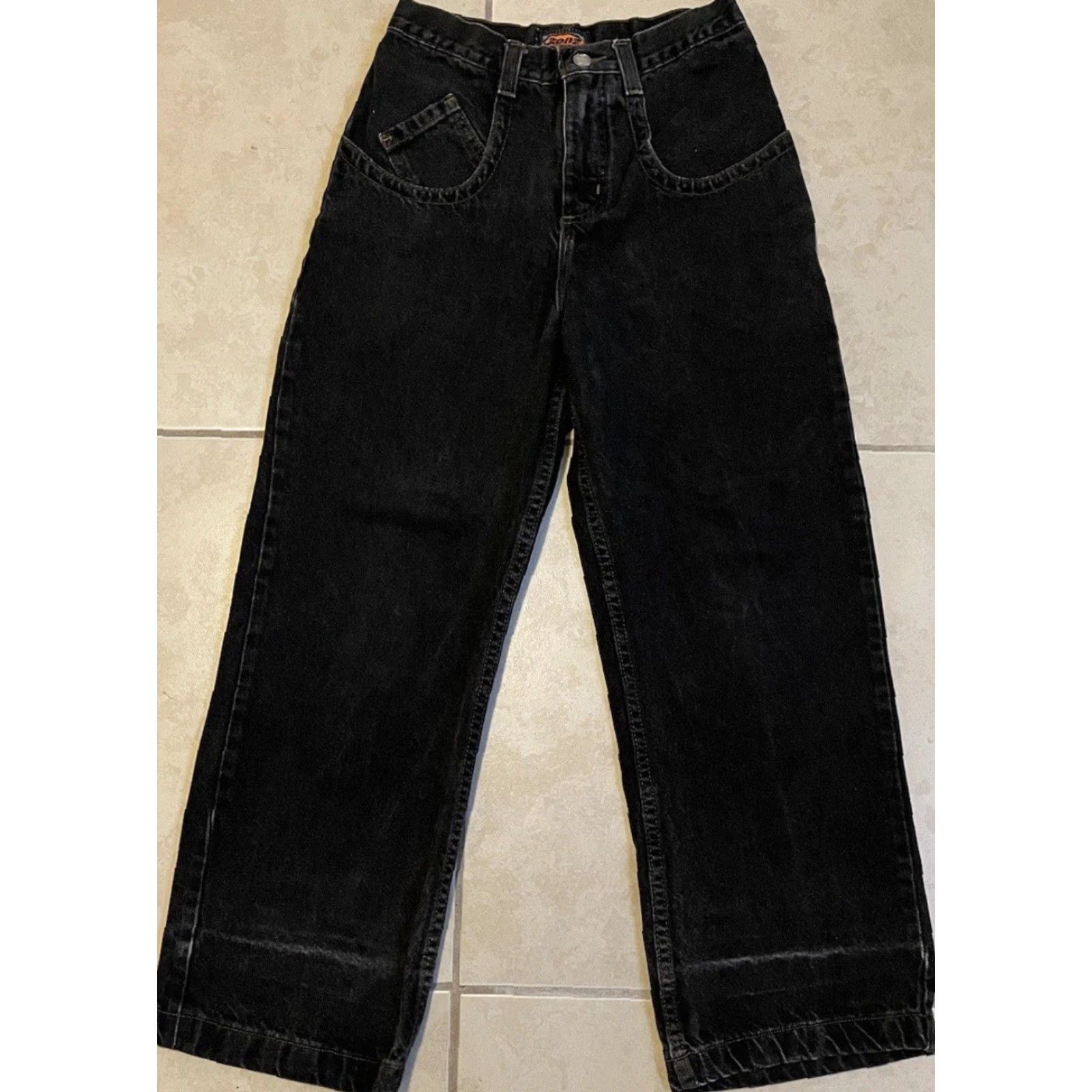 Vintage VINTAGE Zonz Jeans 12 25/25 Black Wide-Leg 90s Y2K Grunge Punk Skate Rave USA Big Pockets Women Jeans Size 34" / US 12 / IT 48 - 2 Thumbnail