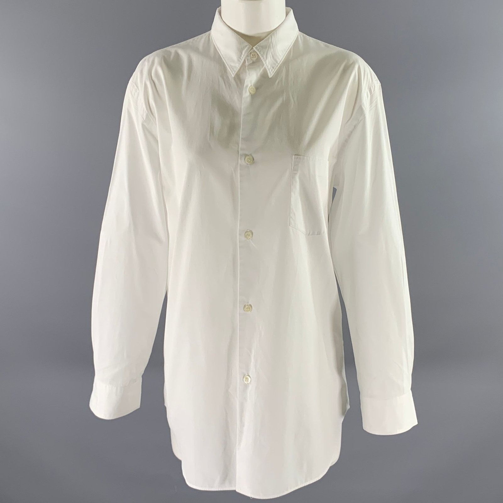 Junya Watanabe JUNYA WATANABE Size L White Cotton Pointed Collar Shirt Size US L / EU 52-54 / 3 - 1 Thumbnail