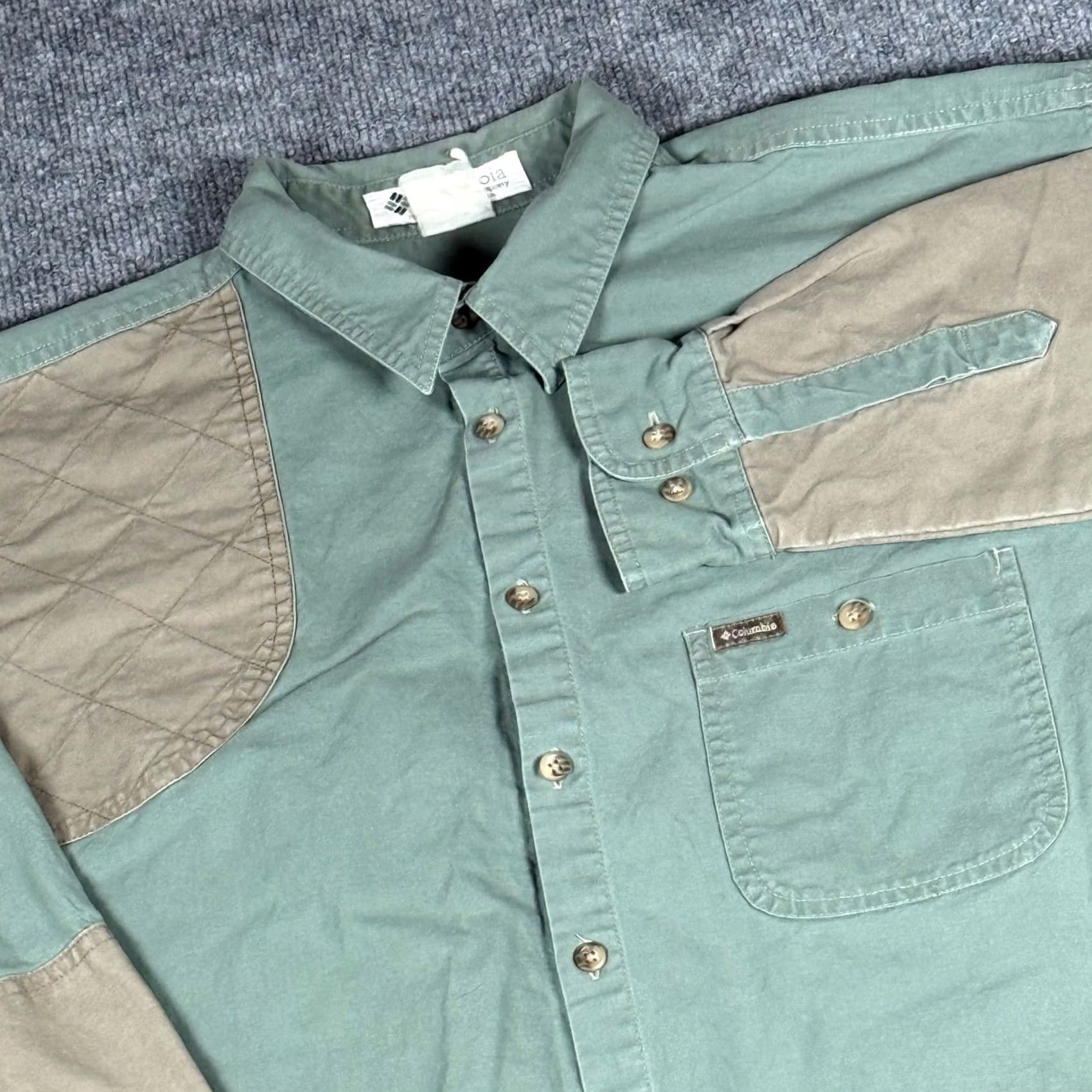 Vintage Columbia Large LS Shooting Shirt Button Up Hunting Outdoor Quilted Recoil Panel Size US XL / EU 56 / 4 - 2 Thumbnail