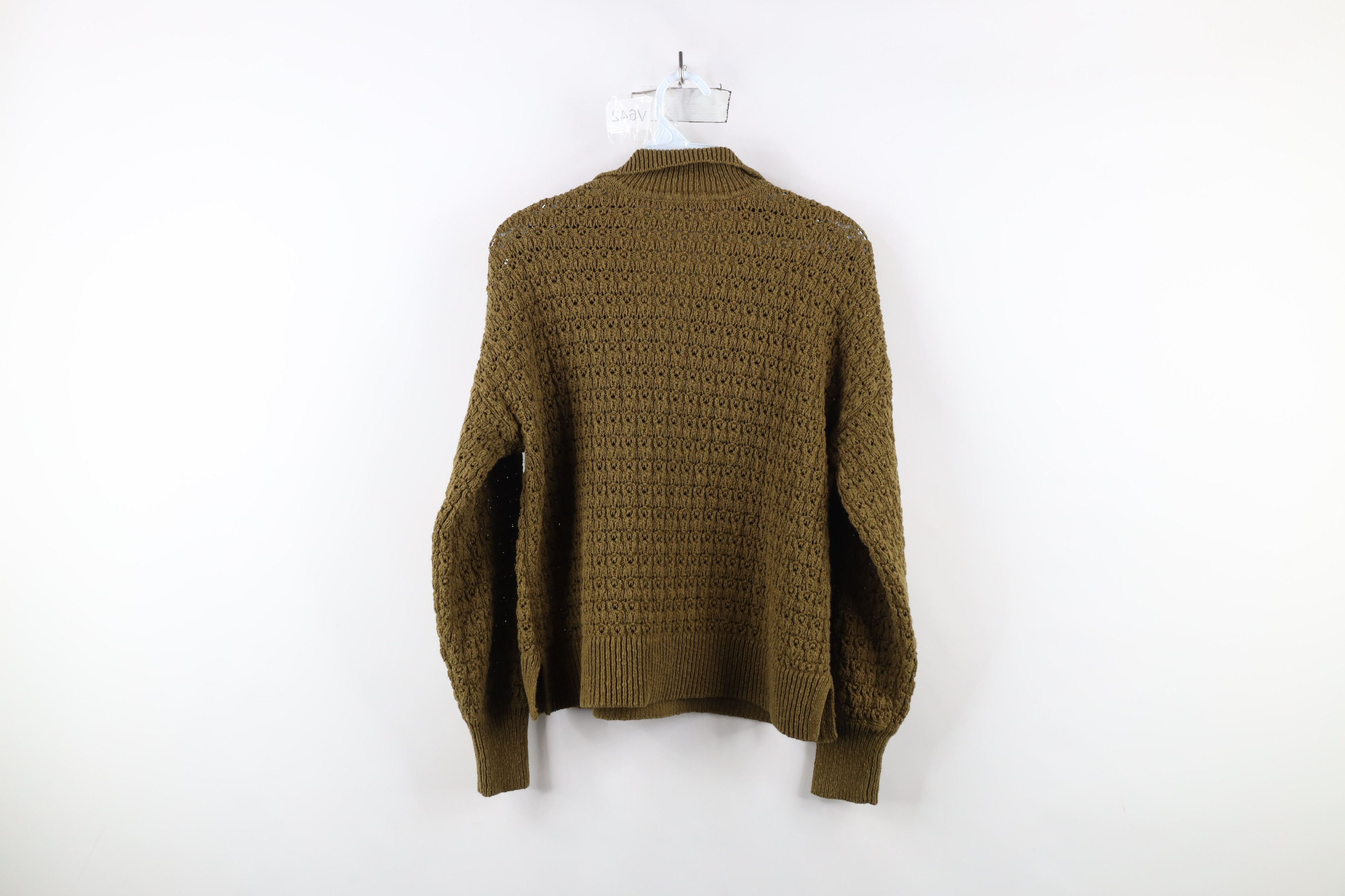 Madewell × Vintage Madewell Open Stitch Merino Wool Blend Knit Collared Sweater Size M / US 6-8 / IT 42-44 - 7 Thumbnail