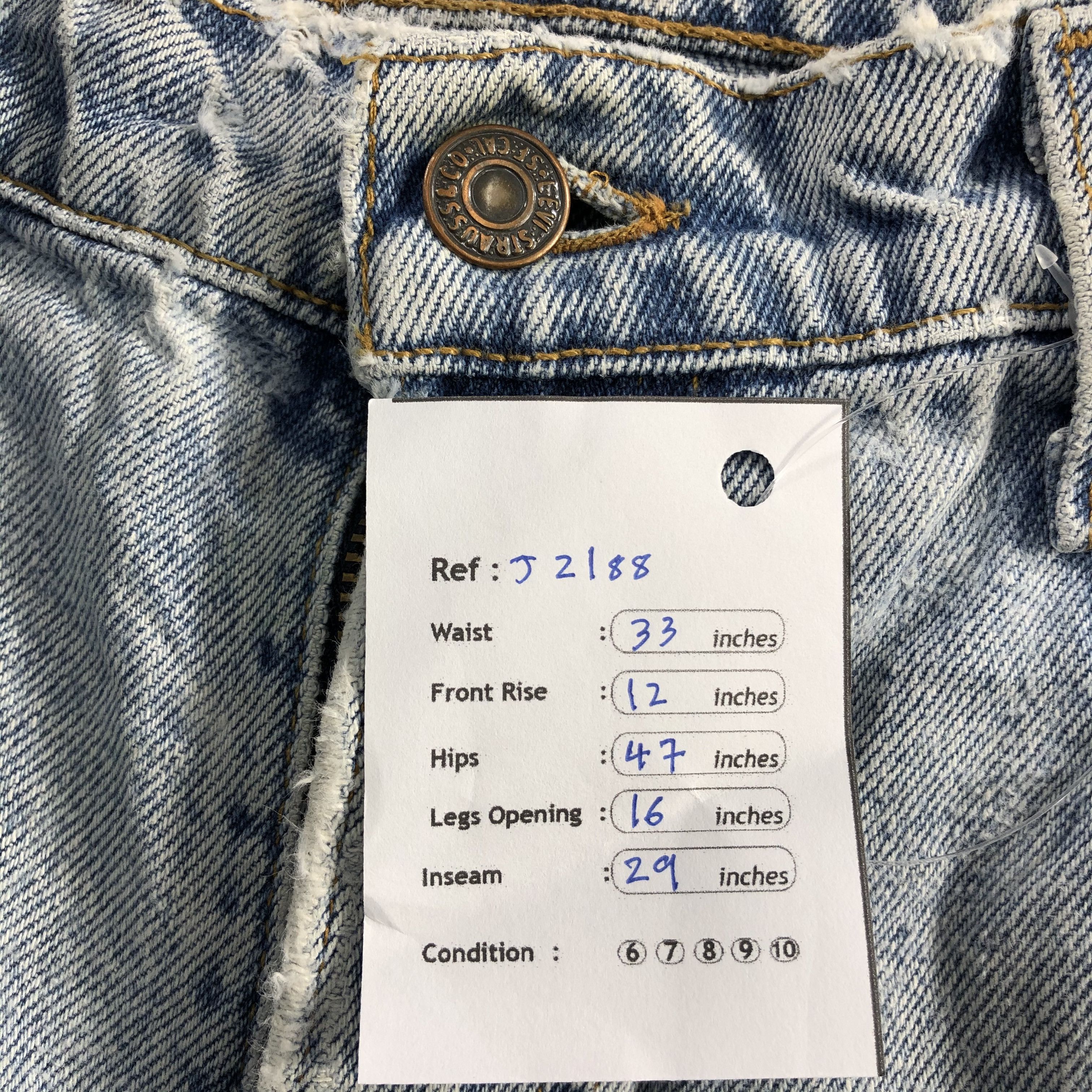 Levi's Vintage 90s Light Wash Levis 550 Jeans-J2188 Size US 33 - 17 Thumbnail