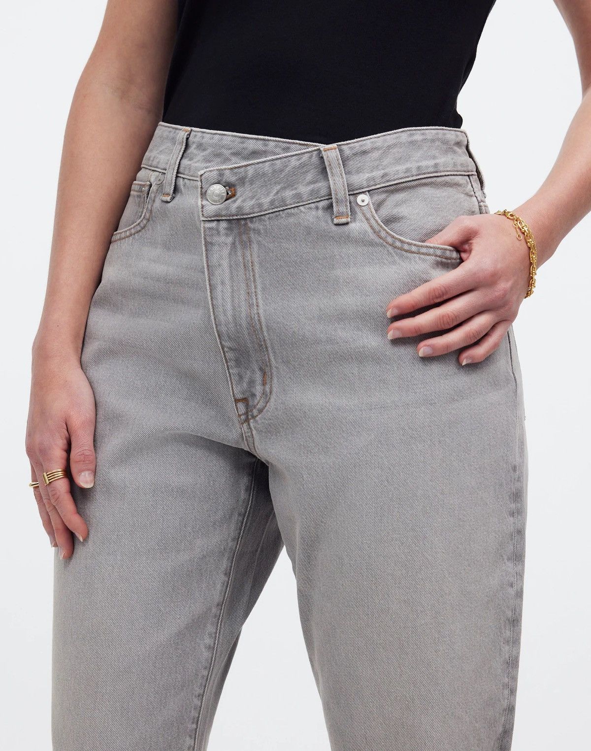 Madewell Madewell The Curvy '90s Straight Jean Grey size 24 Size 26" / US 2 / IT 38 - 3 Thumbnail