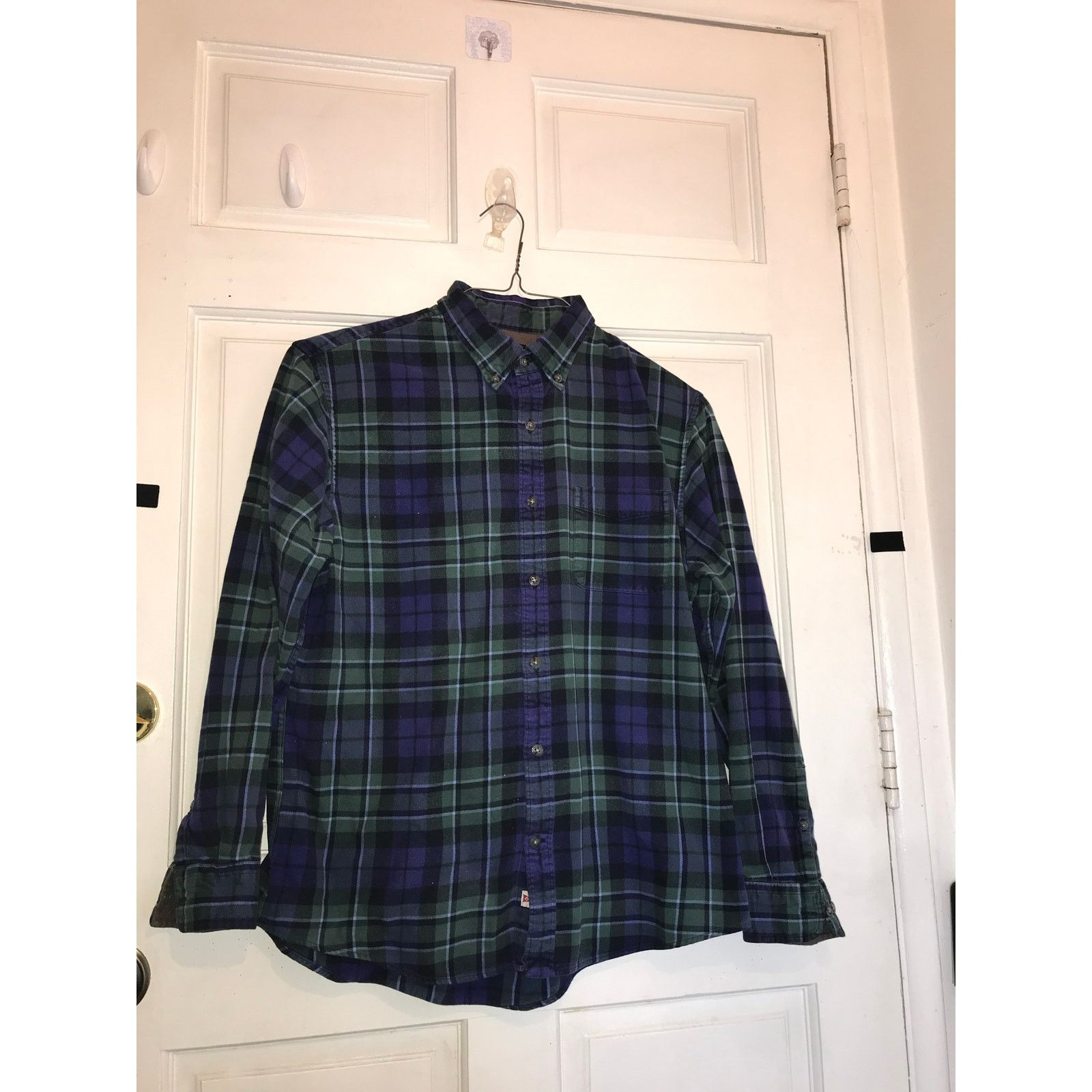 Lands' End LANDS’ END Plaid Shirt Men’s L 16- 161/2 LS Traditional Fit Size US L / EU 52-54 / 3 - 3 Thumbnail