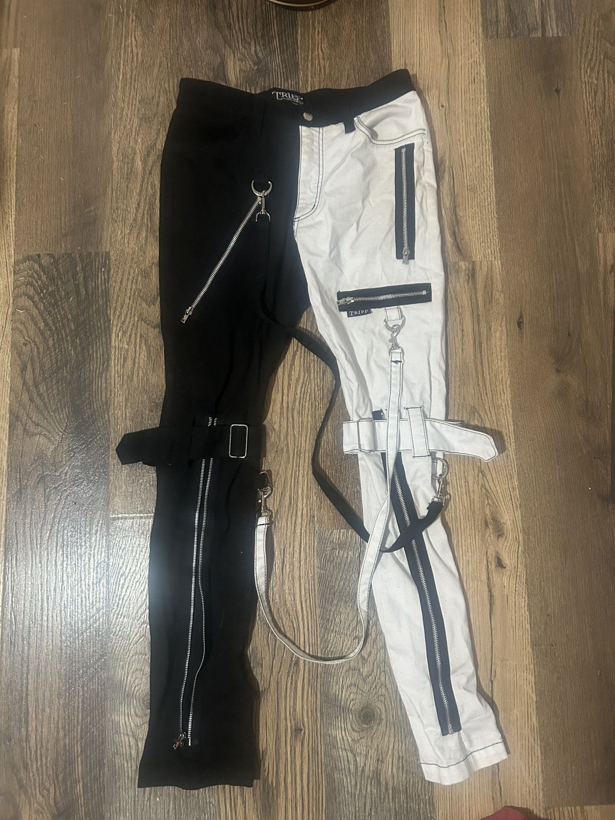 Tripp NYC Tripp Nyc split bondage jeans black and white Size US 30 / EU 46 - 1 Thumbnail