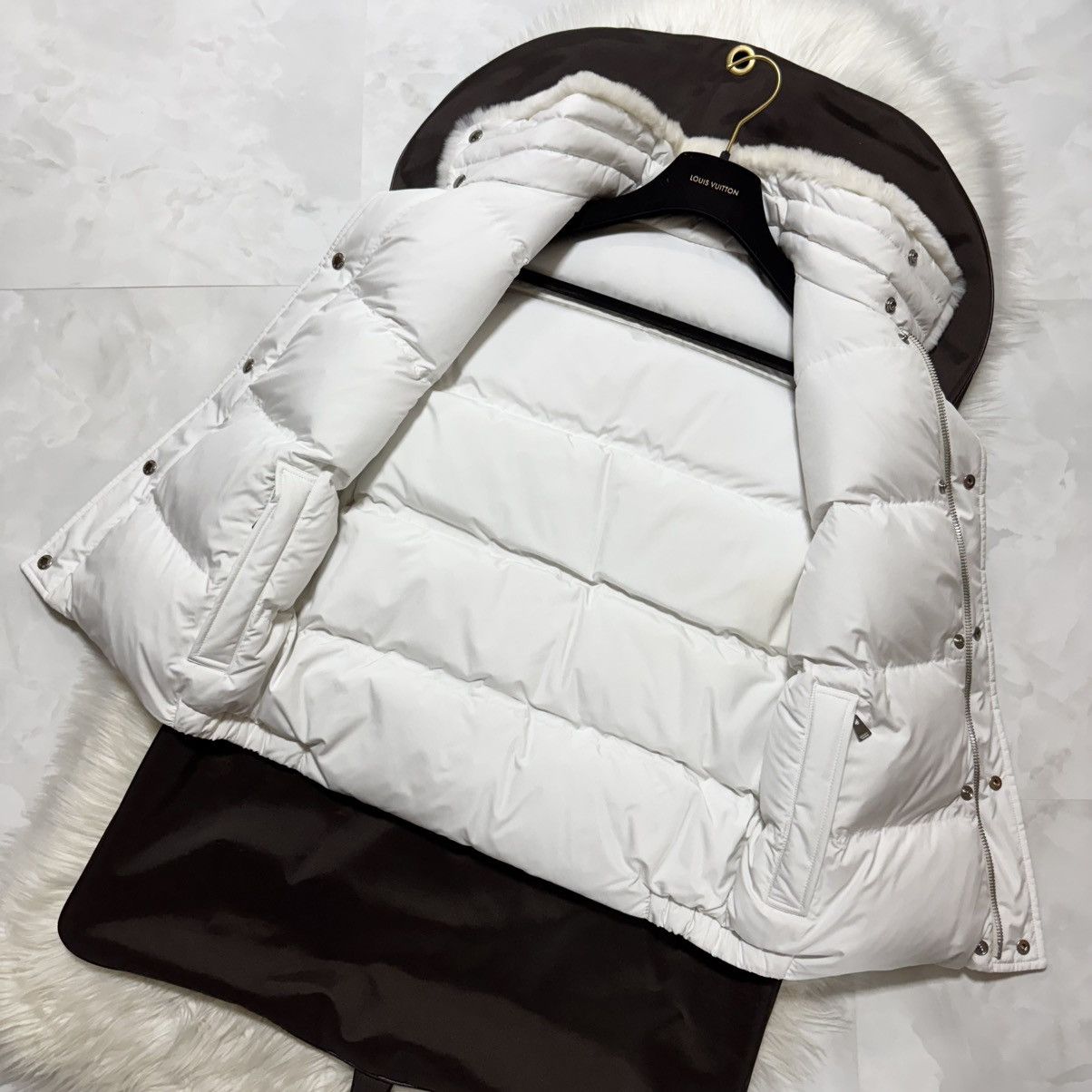 Runway Louis Vuitton Rabbit Fur Reversible Down Vest