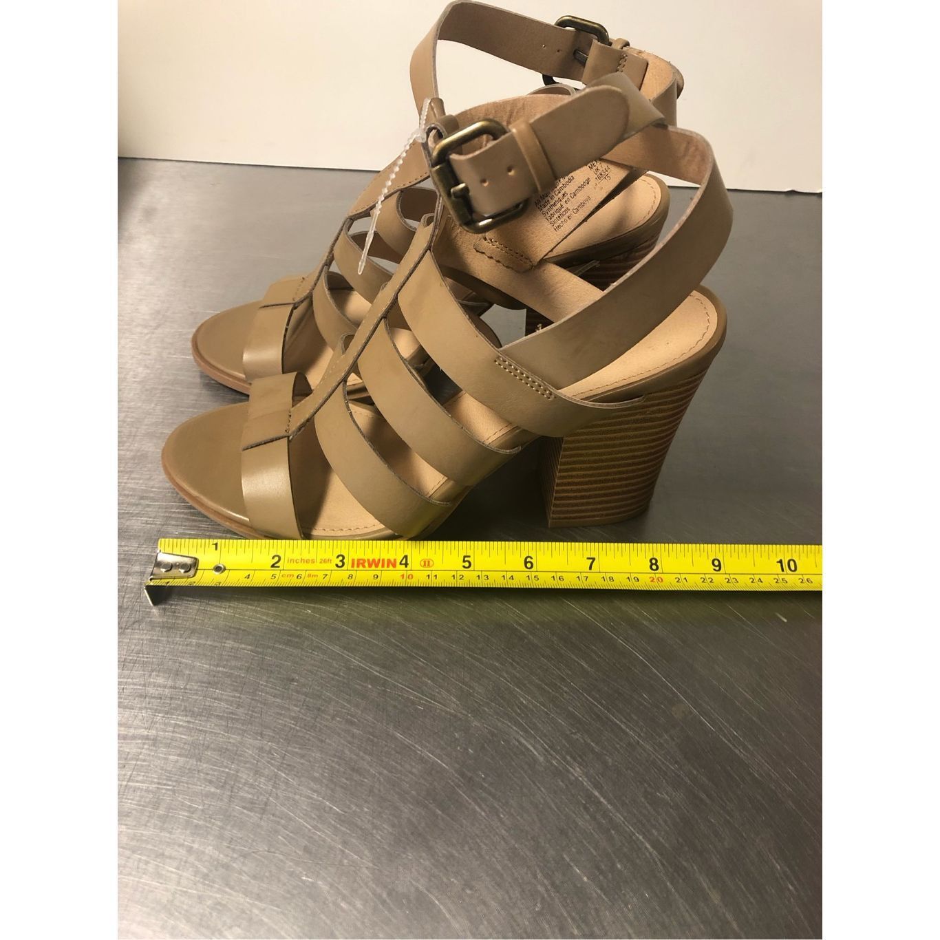 American Eagle Outfitters American Eagle Women’s Tan Open Toe Strappy Heels with Buckle Size 8.5 NWT Size US 8.5 / IT 38.5 - 9 Thumbnail