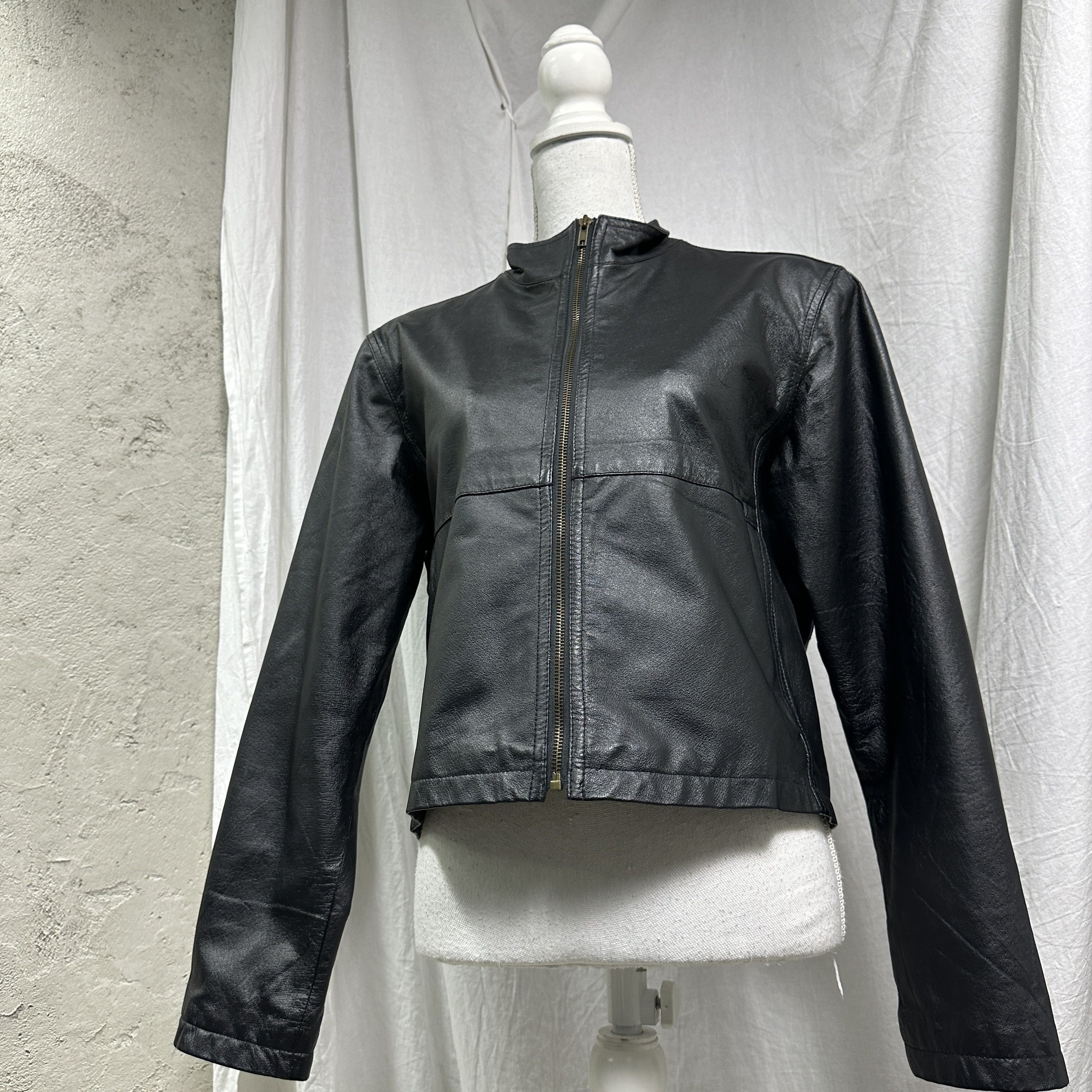 Vintage Vintage Leather Biker Moto Grunge Cropped Jacket 00s Size US M / EU 48-50 / 2 - 5 Thumbnail