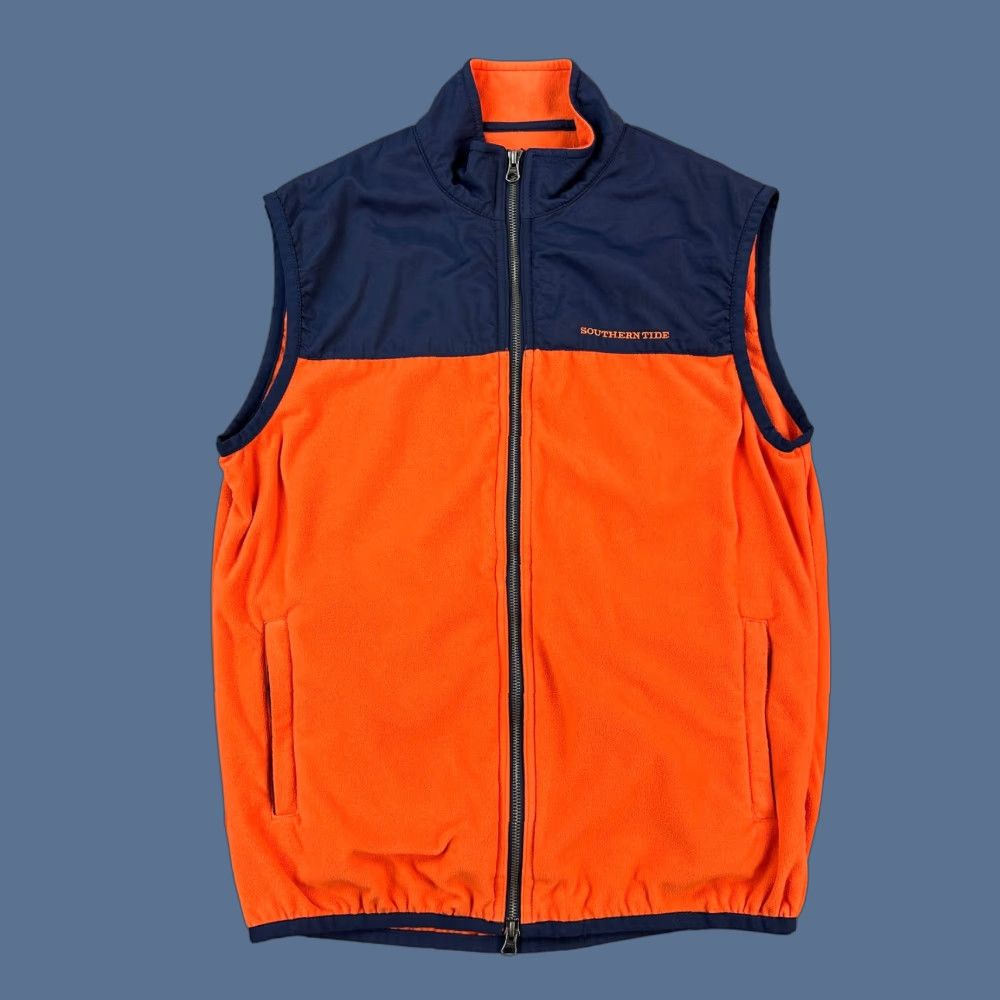 Southern Tide Southern Tide Vest Mens Medium Orange Blue Full Zip Outdoor Golf Preppy Shirt Size US M / EU 48-50 / 2 - 1 Thumbnail
