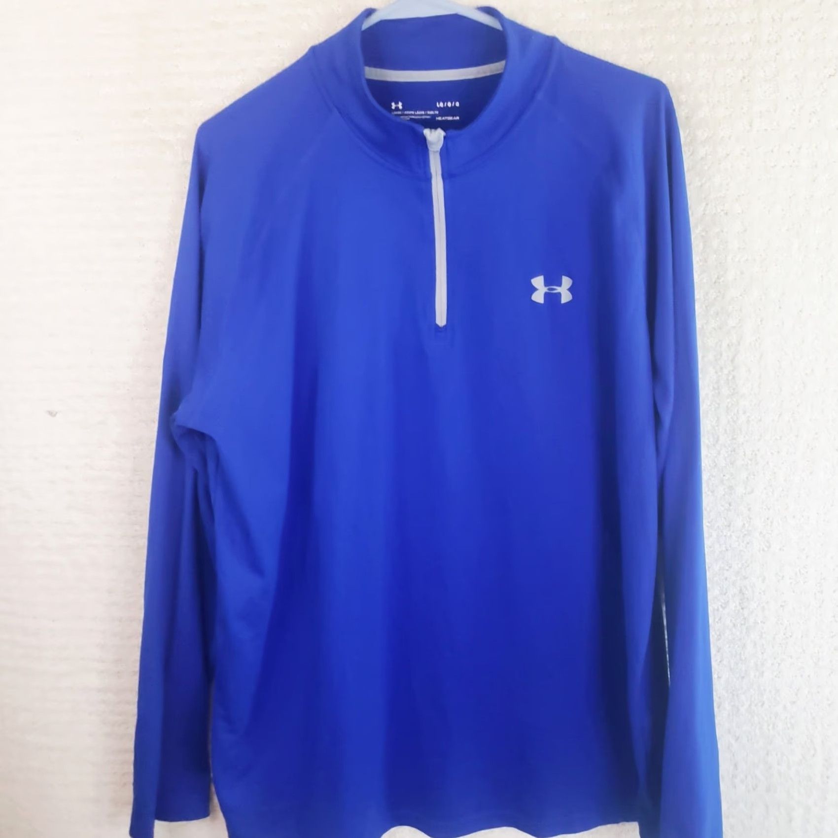 Under Armour Under Armour HeatGear Shirt Mens Large Blue Long Sleeve 1/4 Zip Mock Neck Activewear Pullover Size US L / EU 52-54 / 3 - 2 Thumbnail