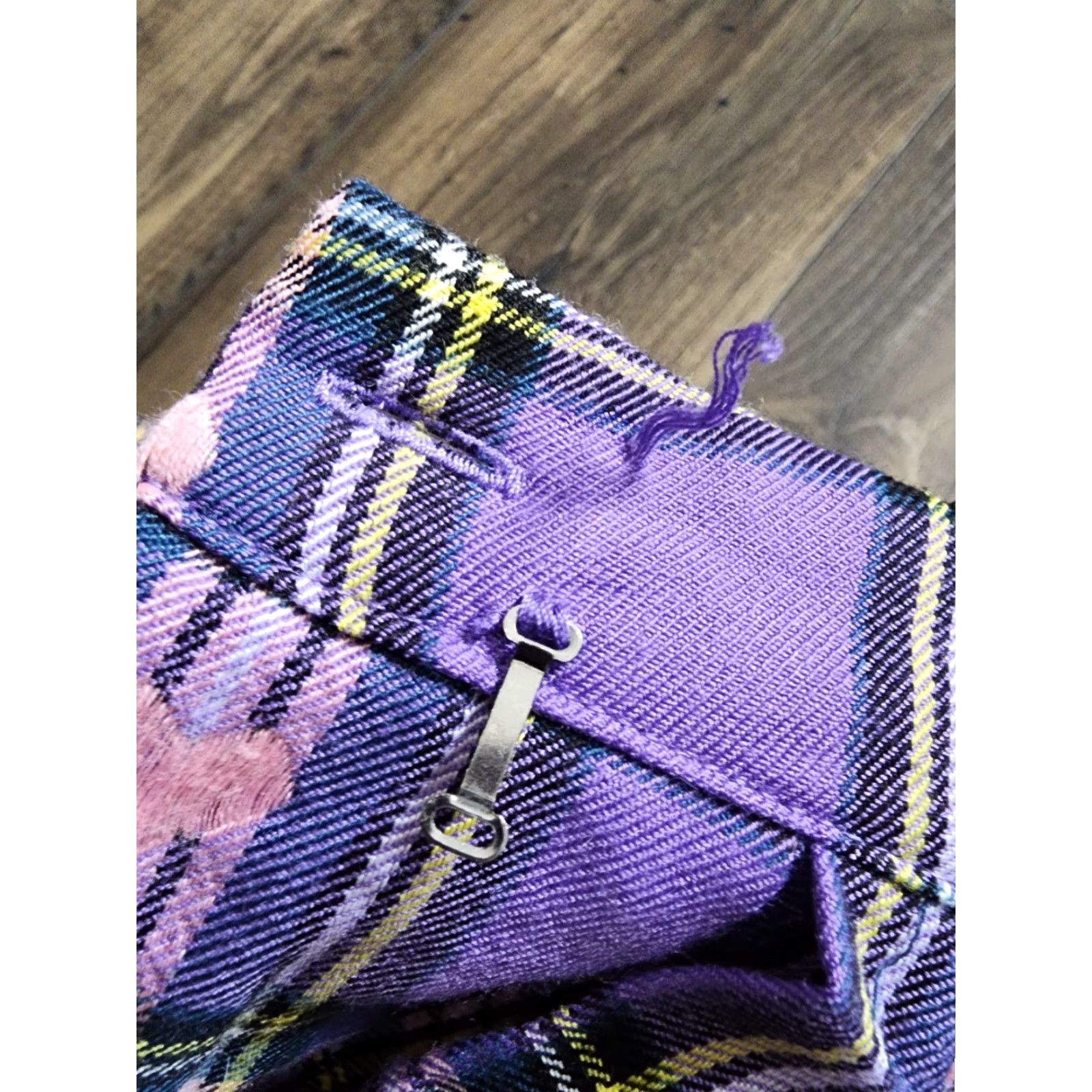 Hot Topic HOT TOPIC Skirt Mini Purple Plaid S Women Short Casual Party/Cocktail Buckle Vintage No Size 28" / US 6 / IT 42 - 4 Thumbnail