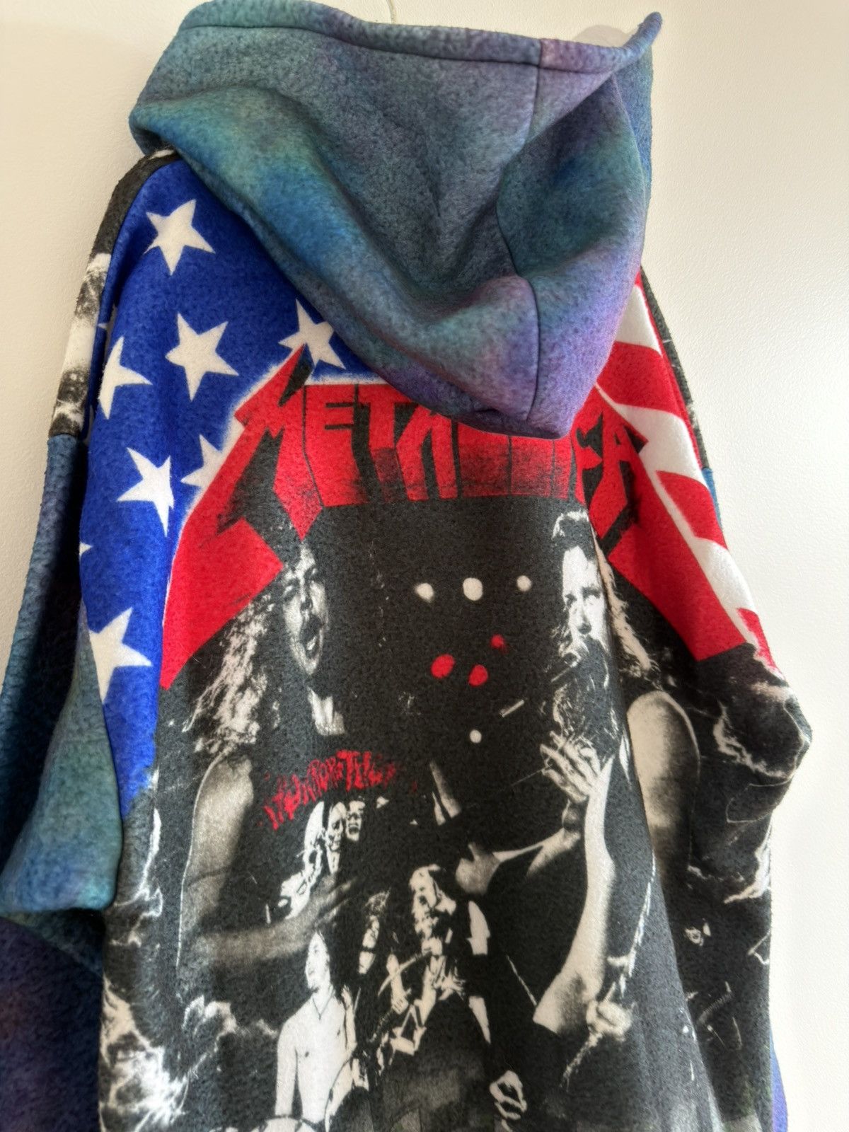 Metallica *RARE* POLAR FLEECE HOODIE METALLICA USA FLAG 1993 90s ROAM Size US XL / EU 56 / 4 - 4 Thumbnail