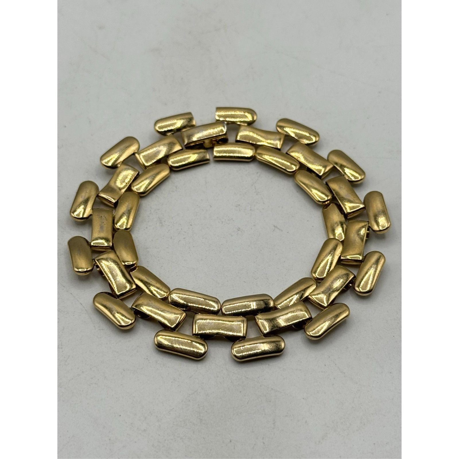 Vintage Vintage gold tone panel link bracelet Size ONE SIZE - 2 Thumbnail