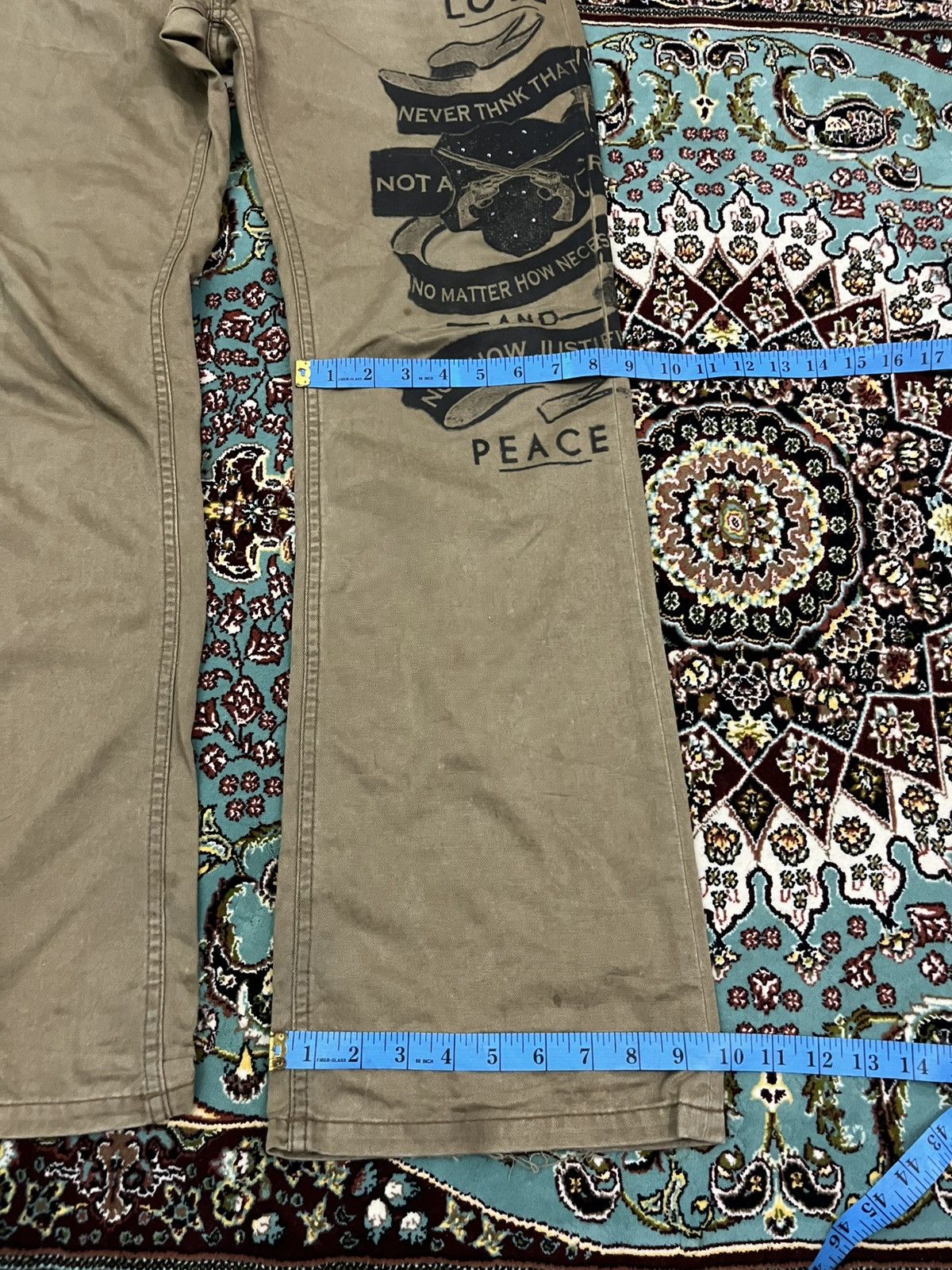 Mastermind Japan × Roar 💥CRAZY💥Gun Crosses R.O.A.R Love Peace Printed Pants Size US 33 - 3 Thumbnail